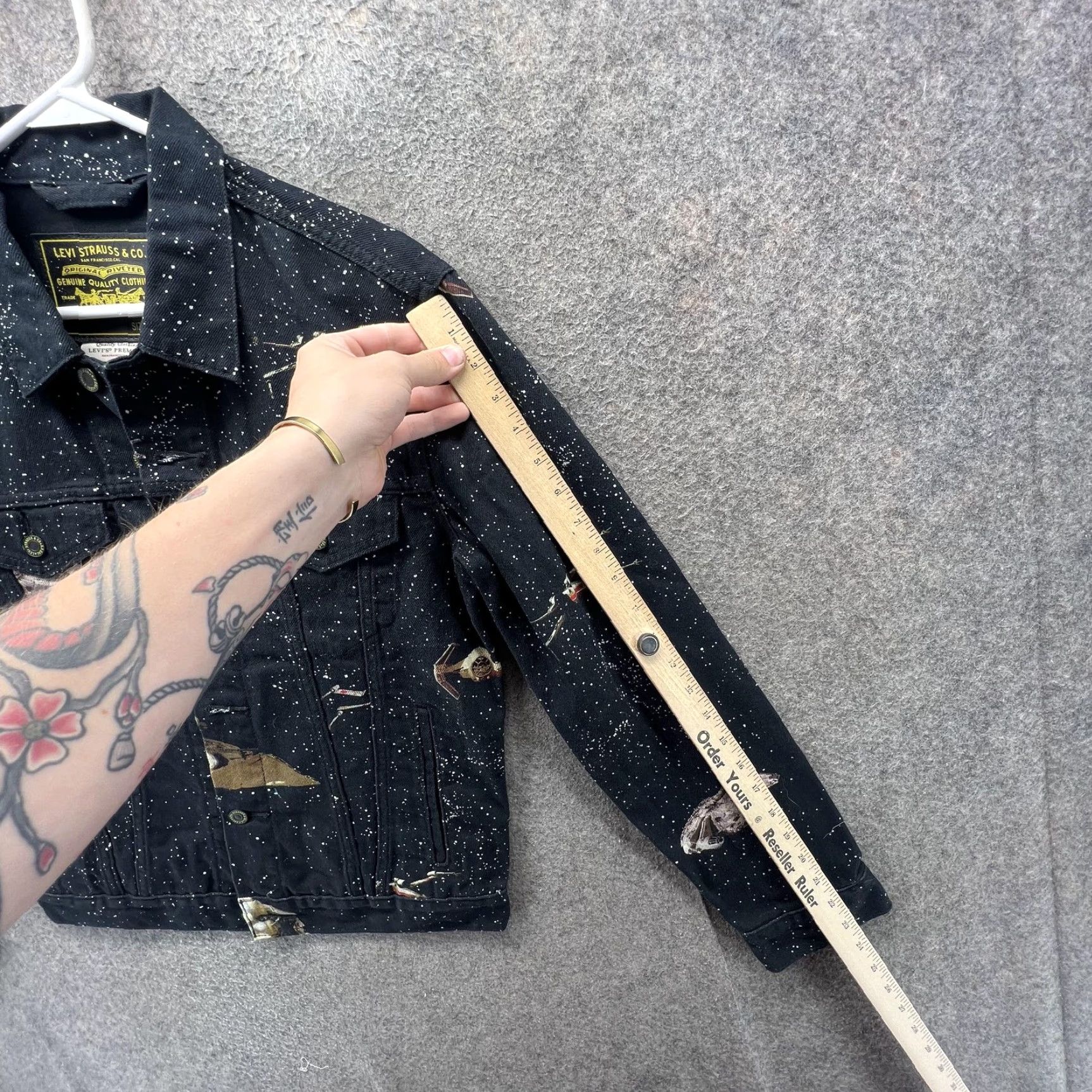 Levi's Levi's x Starwars Jacket Mens Small Black Denim Starfighter Darth Vader Trucker Jacket Size US S / EU 44-46 / 1 - 3 Thumbnail