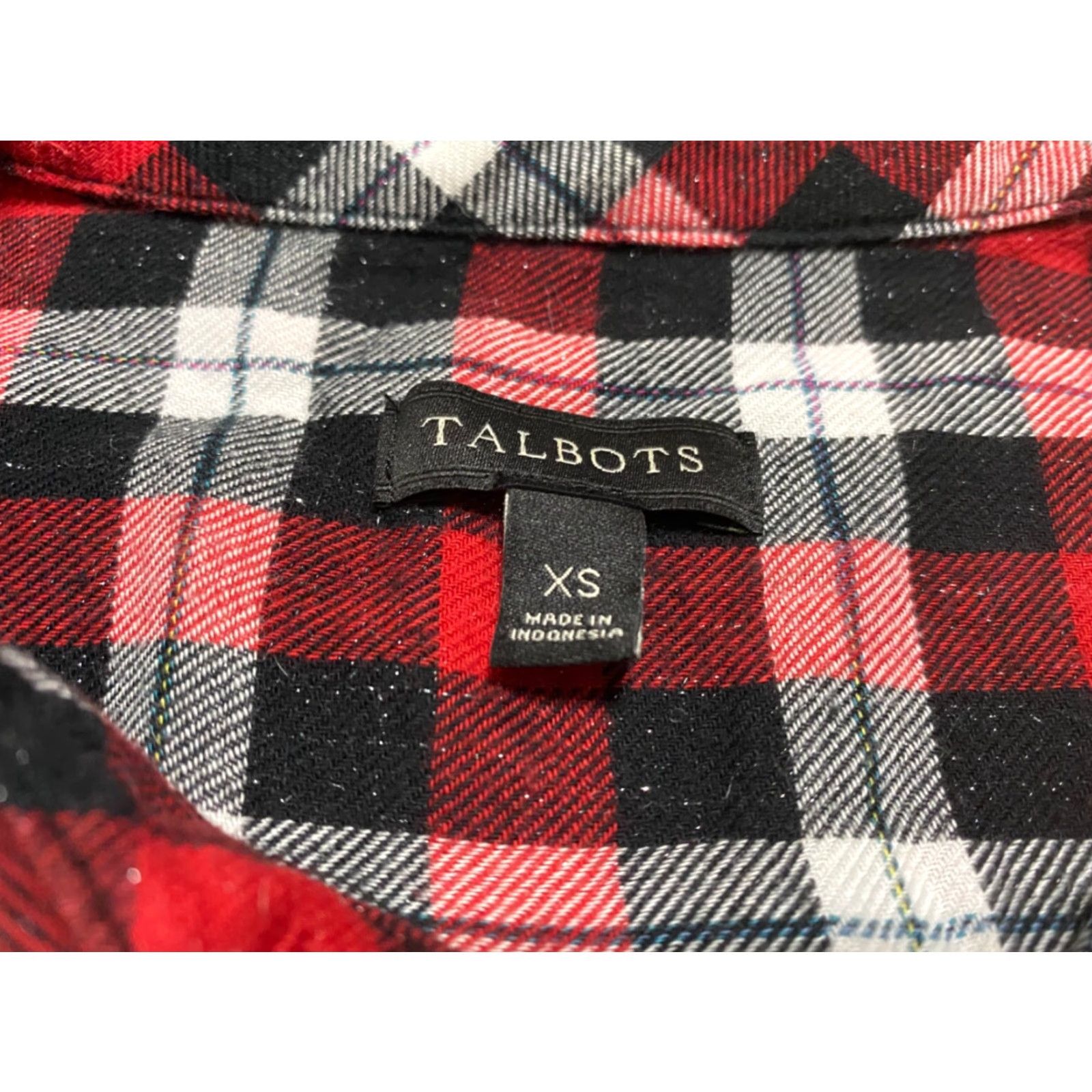 Talbots Talbots Shirt Womens XS Multicolor Plaid Long Sleeve Button-Down Cotton Rayon Blouse Casual Size XS / US 0-2 / IT 36-38 - 5 Thumbnail