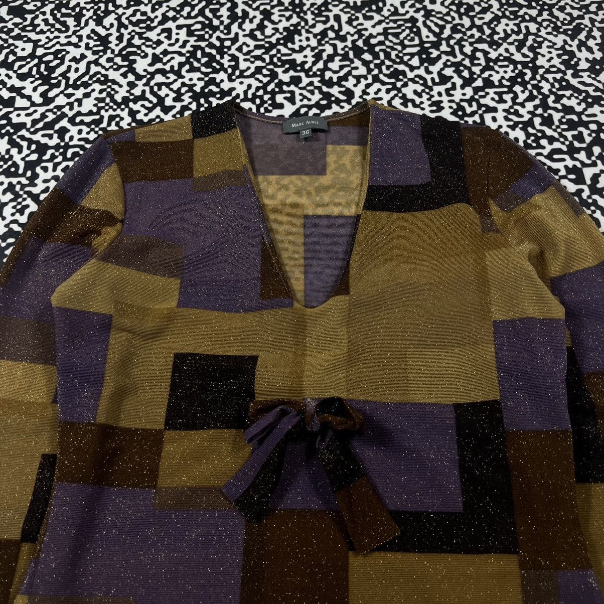 Japanese Brand Vintage Y2K Marc Aurel Checked Mesh Japanese Longsleeve Size S / US 4 / IT 40 - 7 Thumbnail