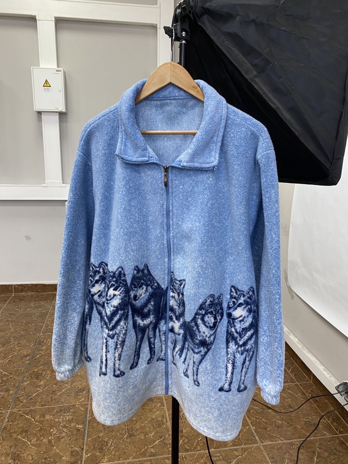 Native 🇺🇸 Vintage 90s Wolf Fleece USA Animal Rare Retro Y2K Hype Size US XL / EU 56 / 4 - 1 Thumbnail