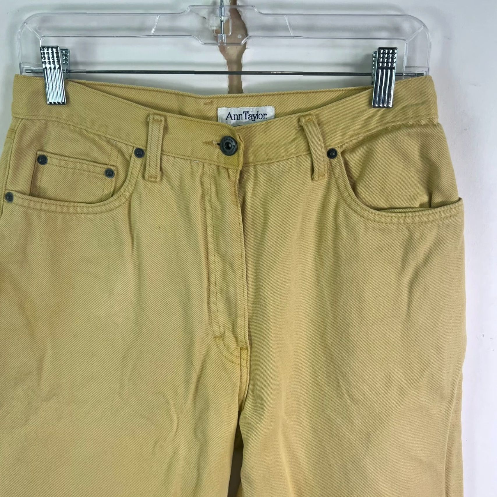 Ann Taylor VINTAGE Ann Taylor Jeans Women Size 10 Yellow Denim High Rise Tapered 90s Womens Size 32" / US 10 / IT 46 - 2 Thumbnail