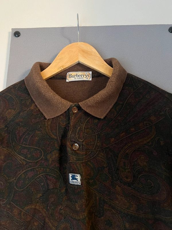 Burberry 90s Burberry Floral Paisley Long Sleeve Polo Size Large Size US L / EU 52-54 / 3 - 2 Thumbnail