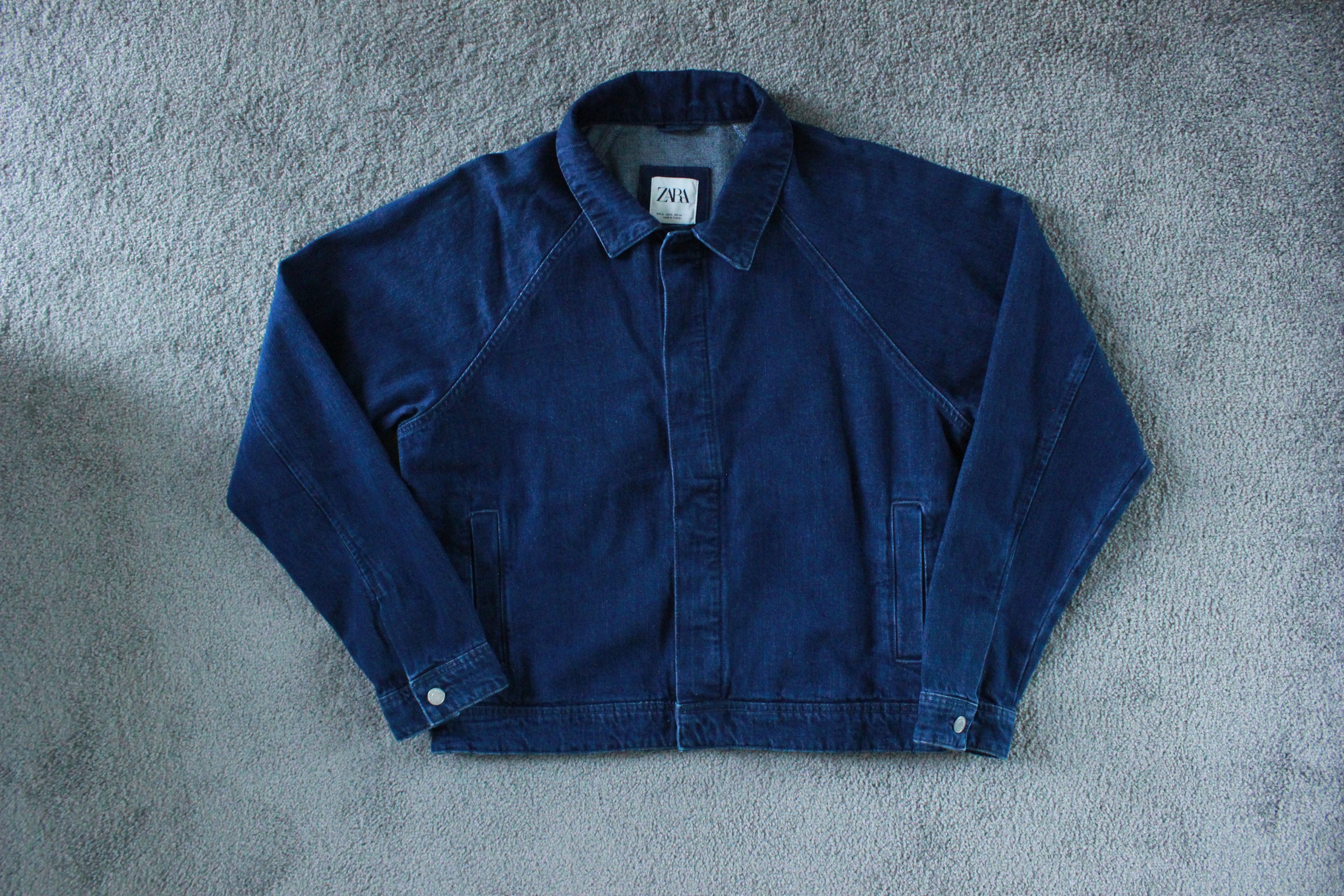 Zara Zara Mens Boxy Fit Ddenim Jacket Blue XL Size US XL / EU 56 / 4 - 4 Thumbnail
