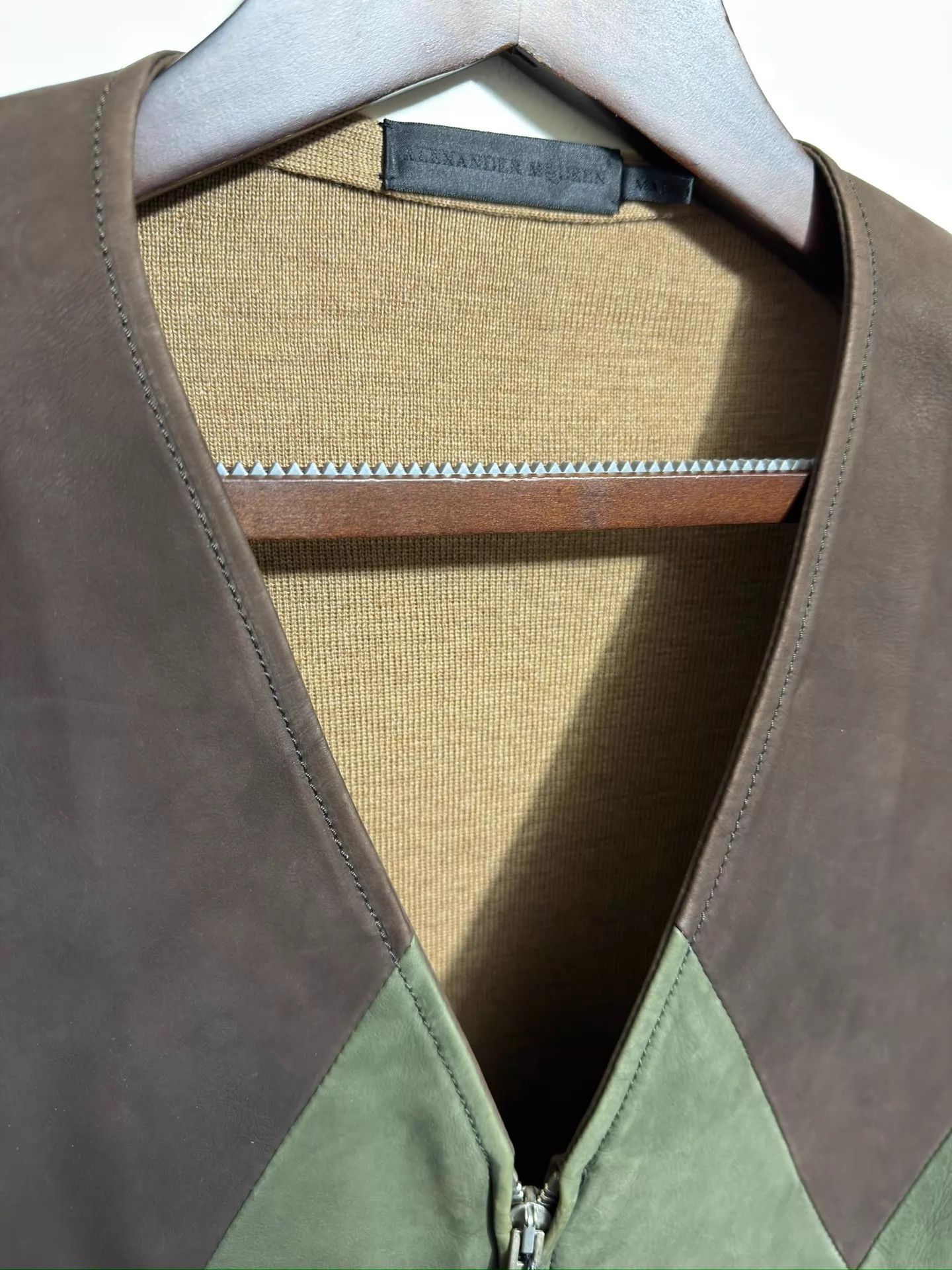 Alexander McQueen Alexander McQueen Slim Leather & Wool Knit Jacket 46 Size US S / EU 44-46 / 1 - 3 Thumbnail