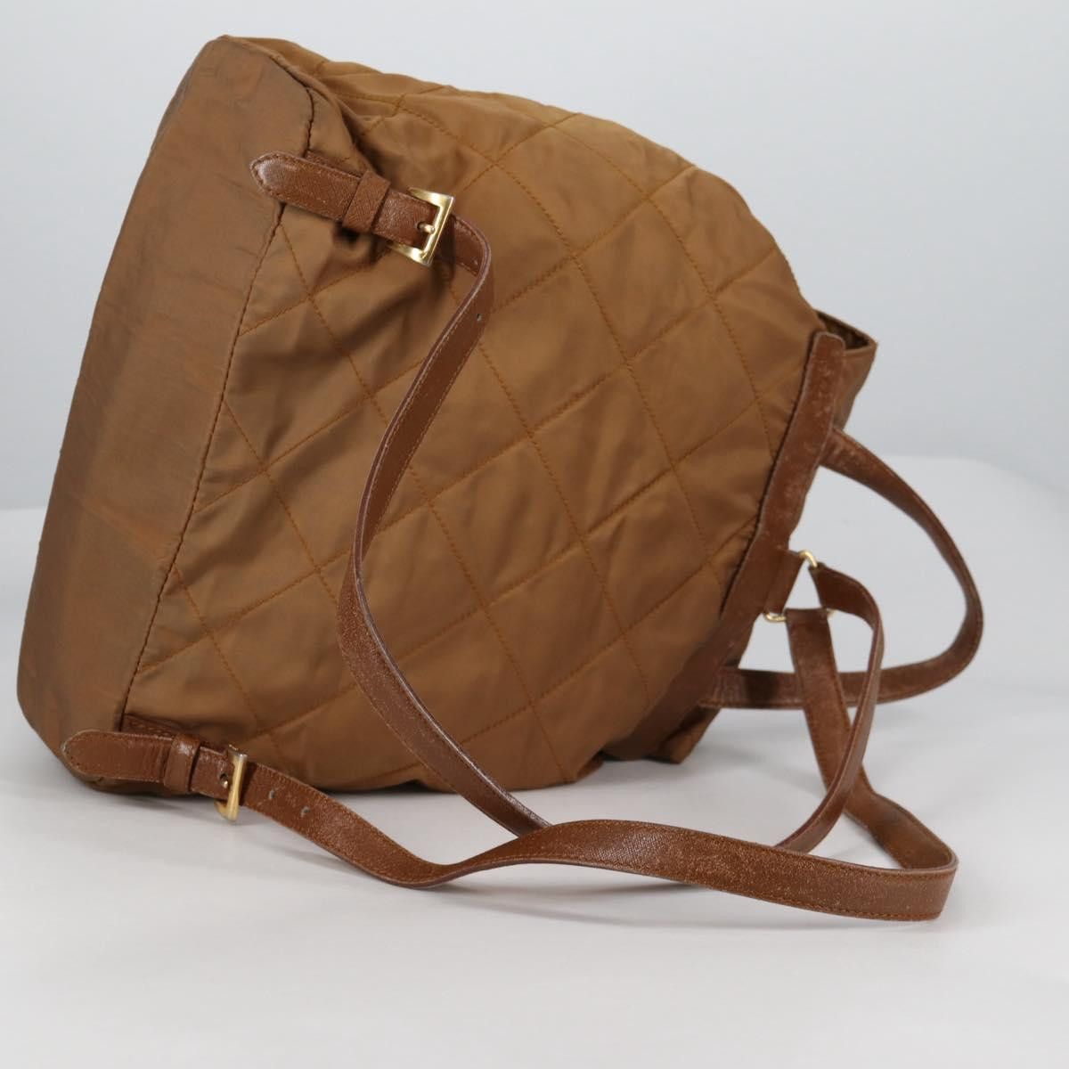 Prada PRADA Backpack Nylon Brown Gold Size ONE SIZE - 9 Thumbnail