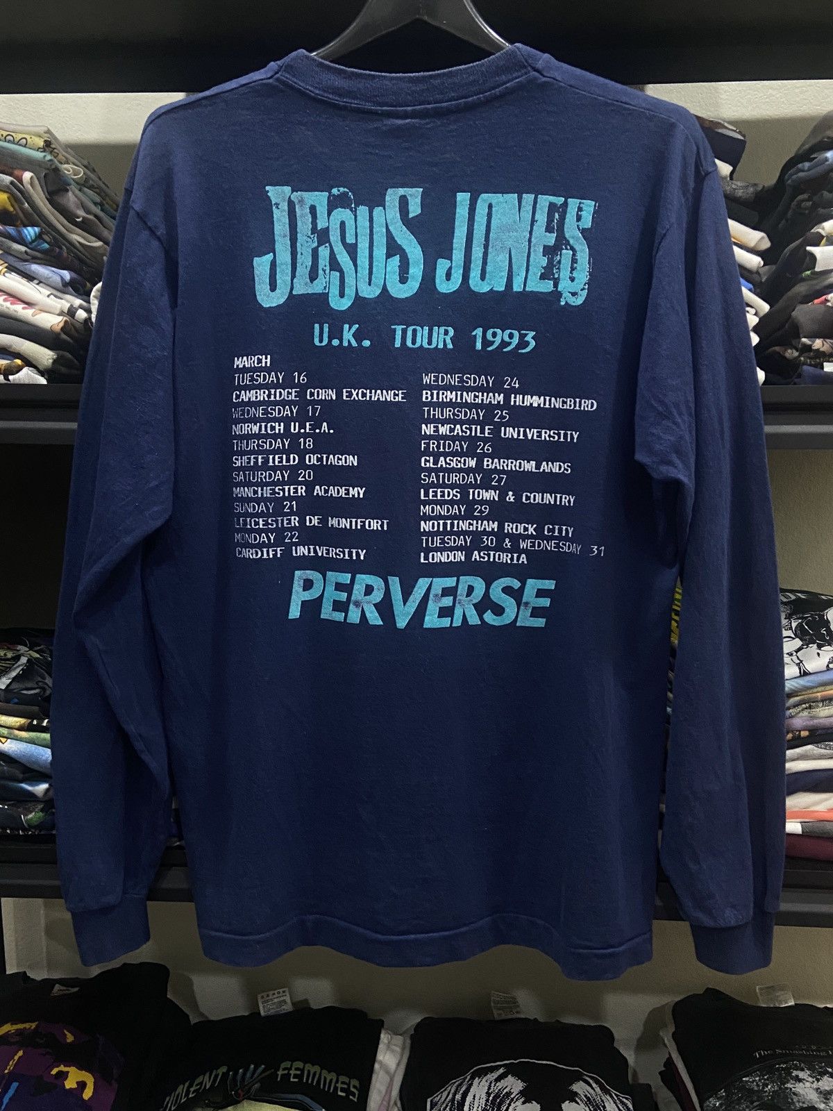 Band Tees × Vintage 🔥Vintage 1993s JESUS JONES PERVERSE Band Tour T-Shirt Size US L / EU 52-54 / 3 - 6 Thumbnail