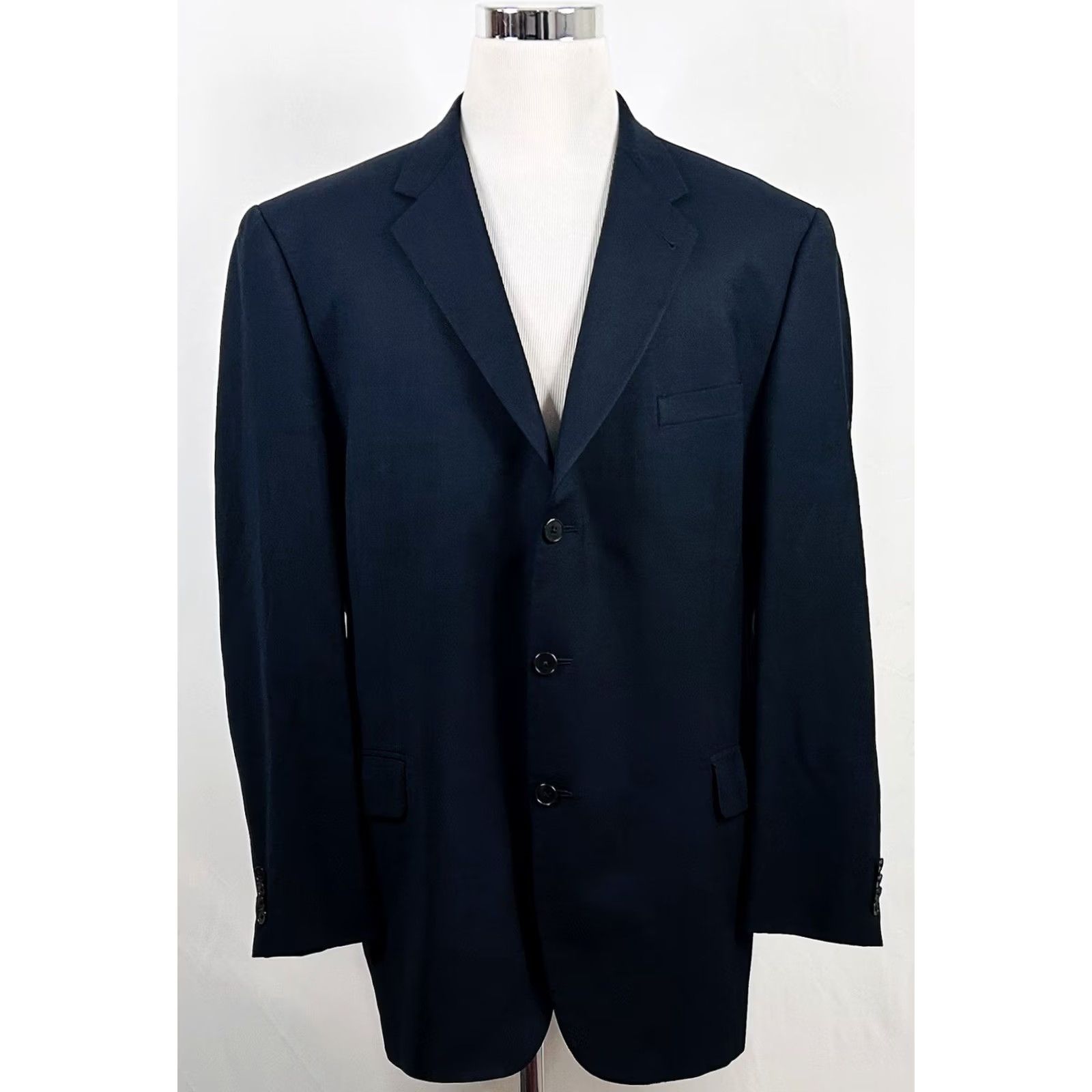 Joseph Abboud Joseph Abboud 46L Sport Coat 100% Wool Dark Navy Blue Three Button Lined Formal Mens Size US XS / EU 42 / 0 - 3 Thumbnail