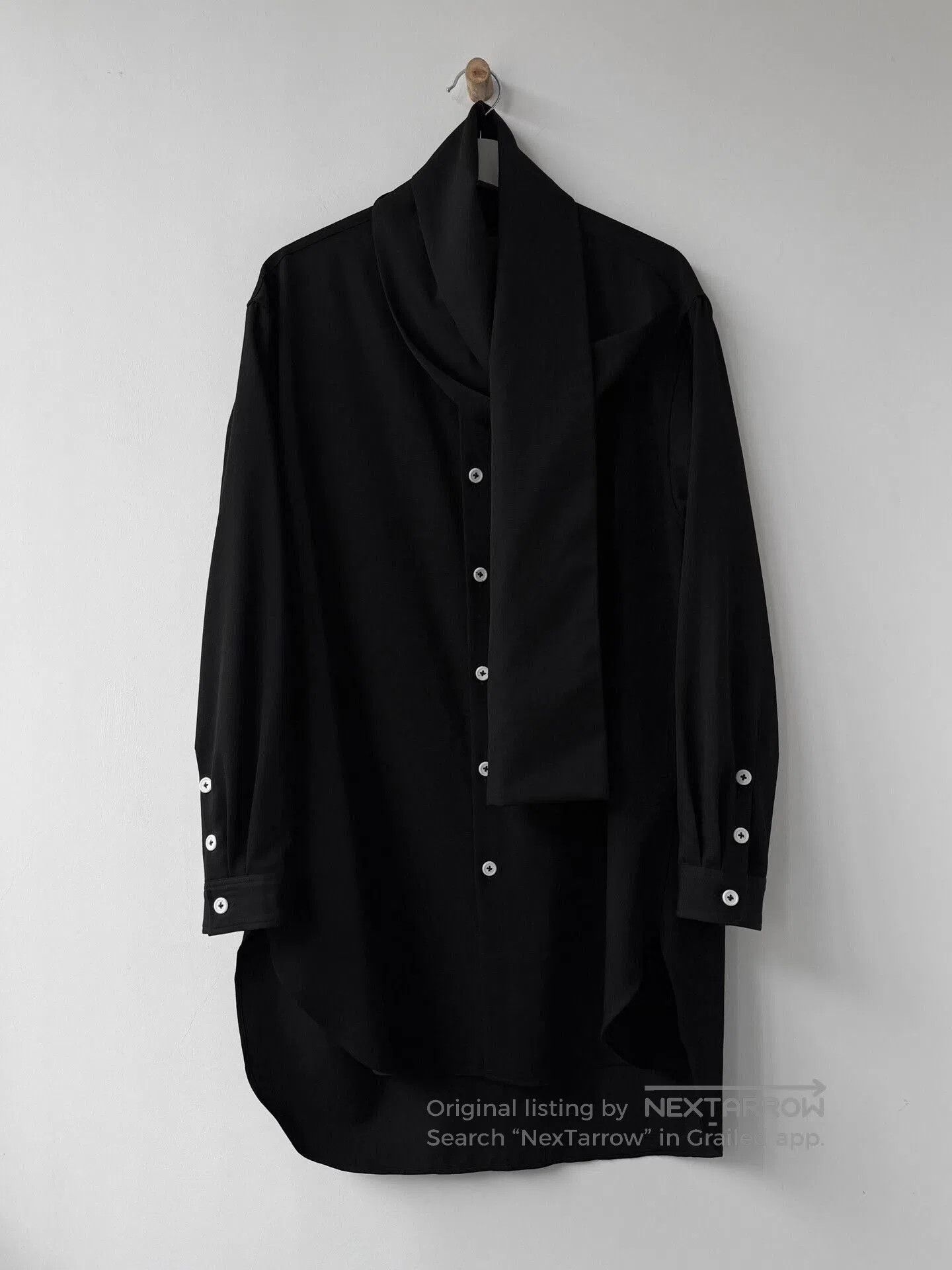 Yohji Yamamoto Yohji Yamamoto Black Long Sleeve Shirt. Size US L / EU 52-54 / 3 - 6 Thumbnail