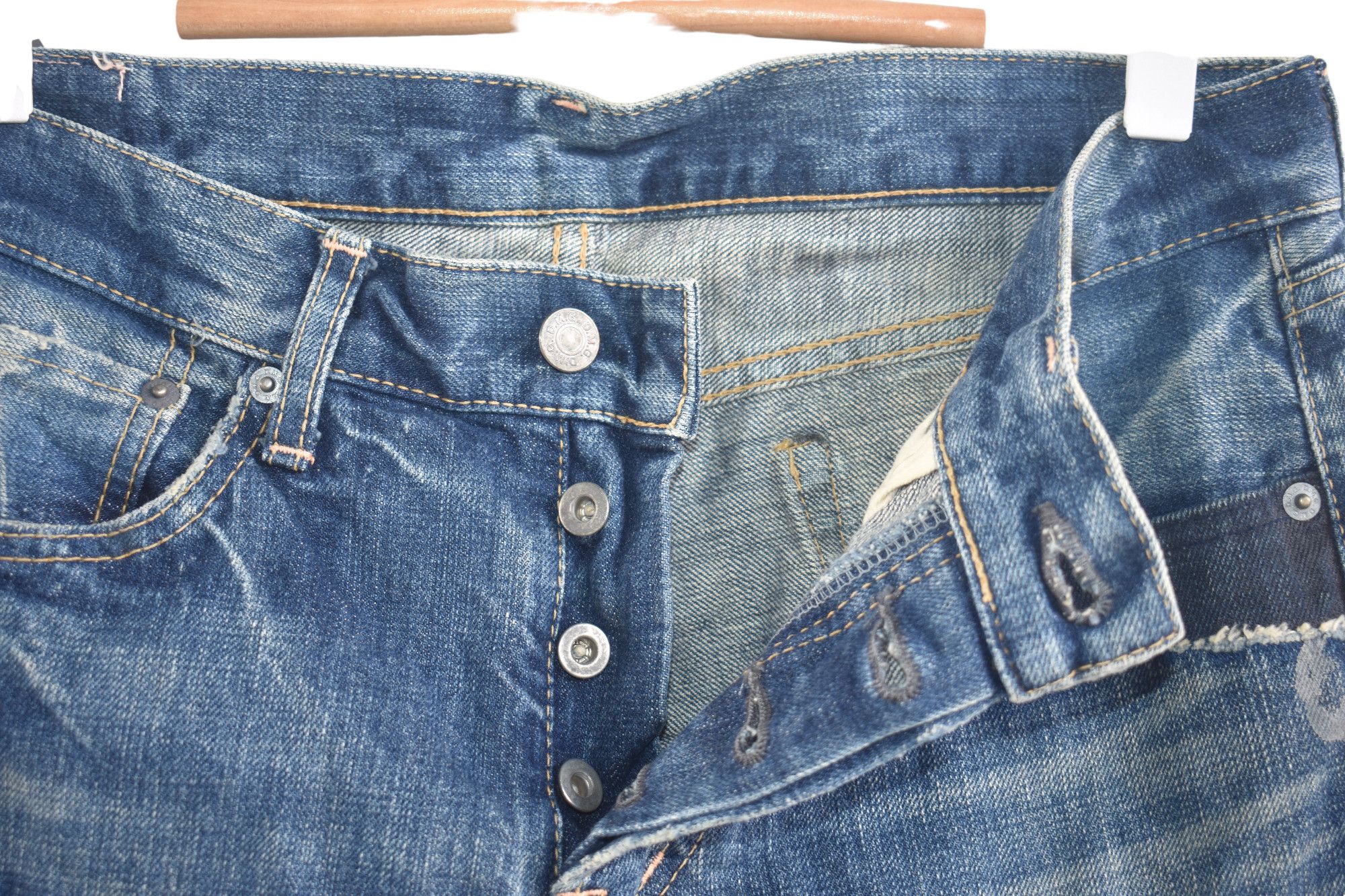 If Six Was Nine × Japanese Brand × OMNIGOD Vintage DMG patcwrok Distress Pants Size US 31 - 3 Thumbnail