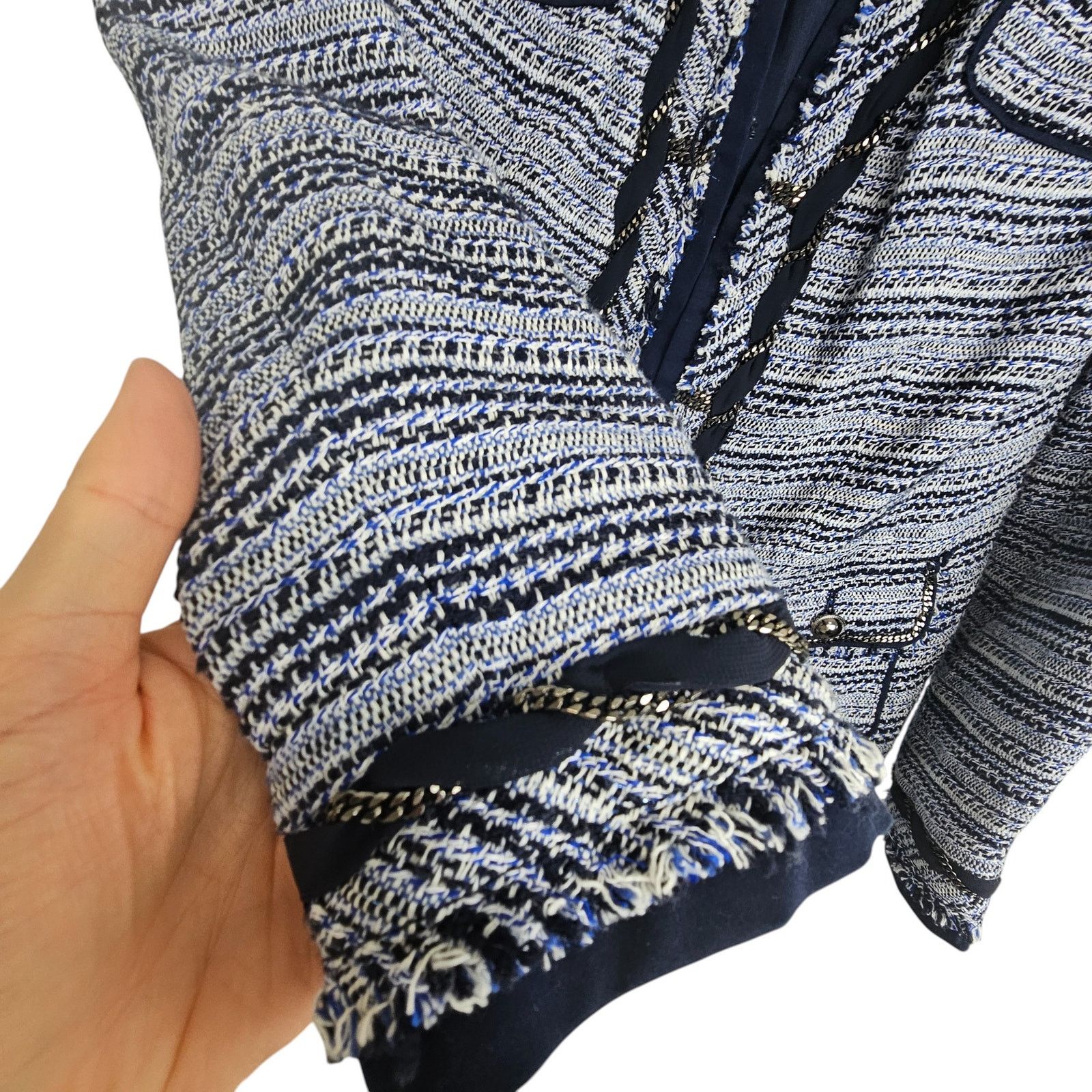 White House Black Market White House Black Market Womens Tweed Blazer Size 6 Fringe Size M / US 6-8 / IT 42-44 - 4 Thumbnail