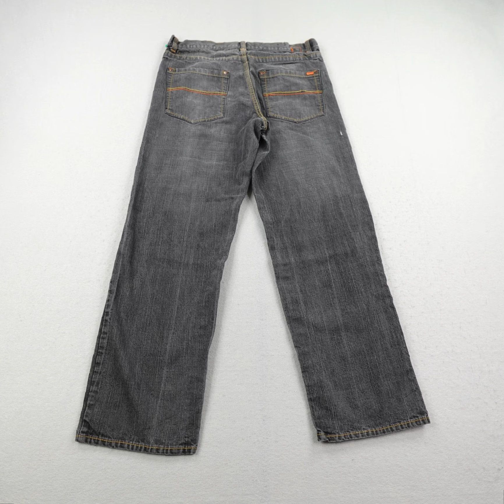 Denime VINTAGE Karl Kani Jeans Men Gray Denim Baggy 36 Adult Regular 36x34 Faded Embroidered Hip Hop Y2K Mens Size US 36 / EU 52 - 4 Thumbnail