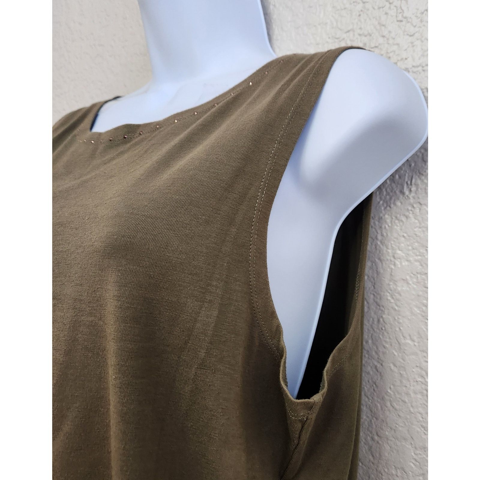 Other Draper's & Damon's Green Brown Sleeveless Top Large Soft Size L / US 10 / IT 46 - 2 Thumbnail
