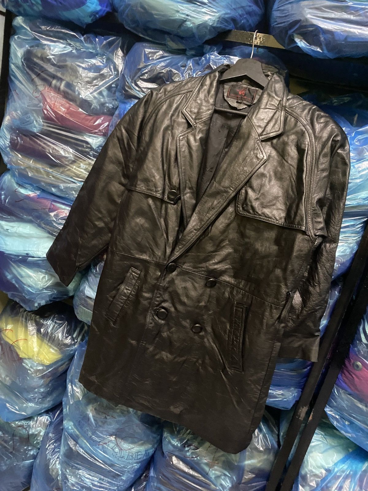 Other Leather Fashion Black Double Breasted Genuine Leather Size L / US 10 / IT 46 - 2 Thumbnail