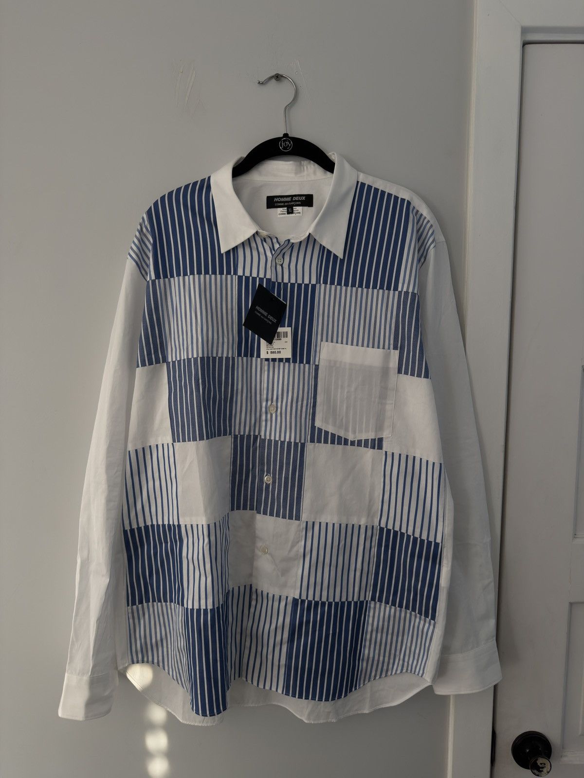 Comme des Garcons Homme Deux Comme des Garçons White & Blue Striped Button Up Size US XL / EU 56 / 4 - 1 Thumbnail