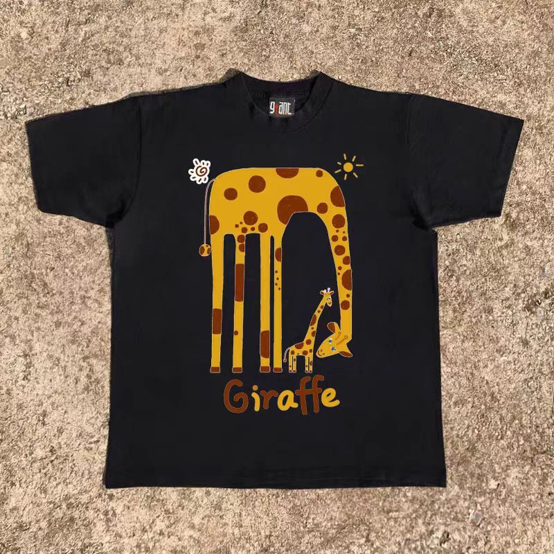 Japanese Brand × Vintage Black casual retro giraffe print t-shirt Size US M / EU 48-50 / 2 - 1 Thumbnail