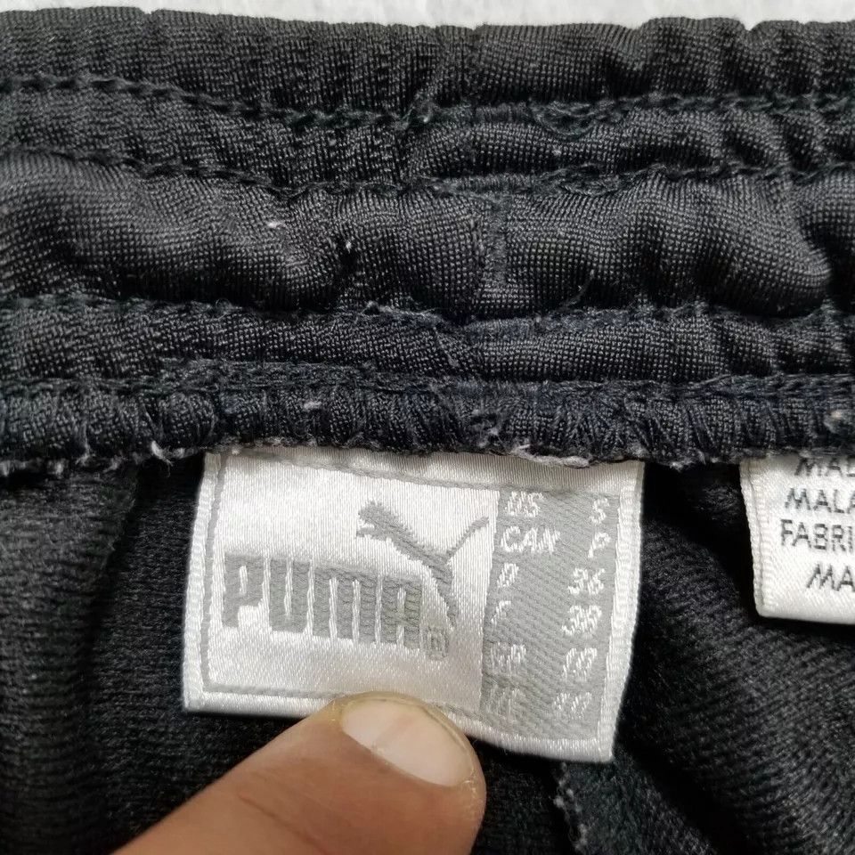 Puma Puma Track Pants Womens Small 32x31 Black Logo Stipes Jogger Size 32" / US 10 / IT 46 - 10 Thumbnail