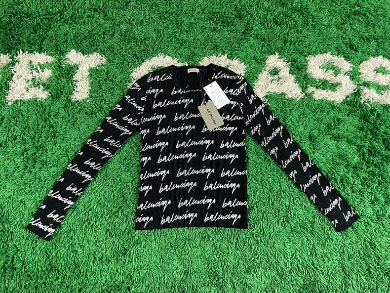 Balenciaga Cursive Bullet Screen Knitted Sweater