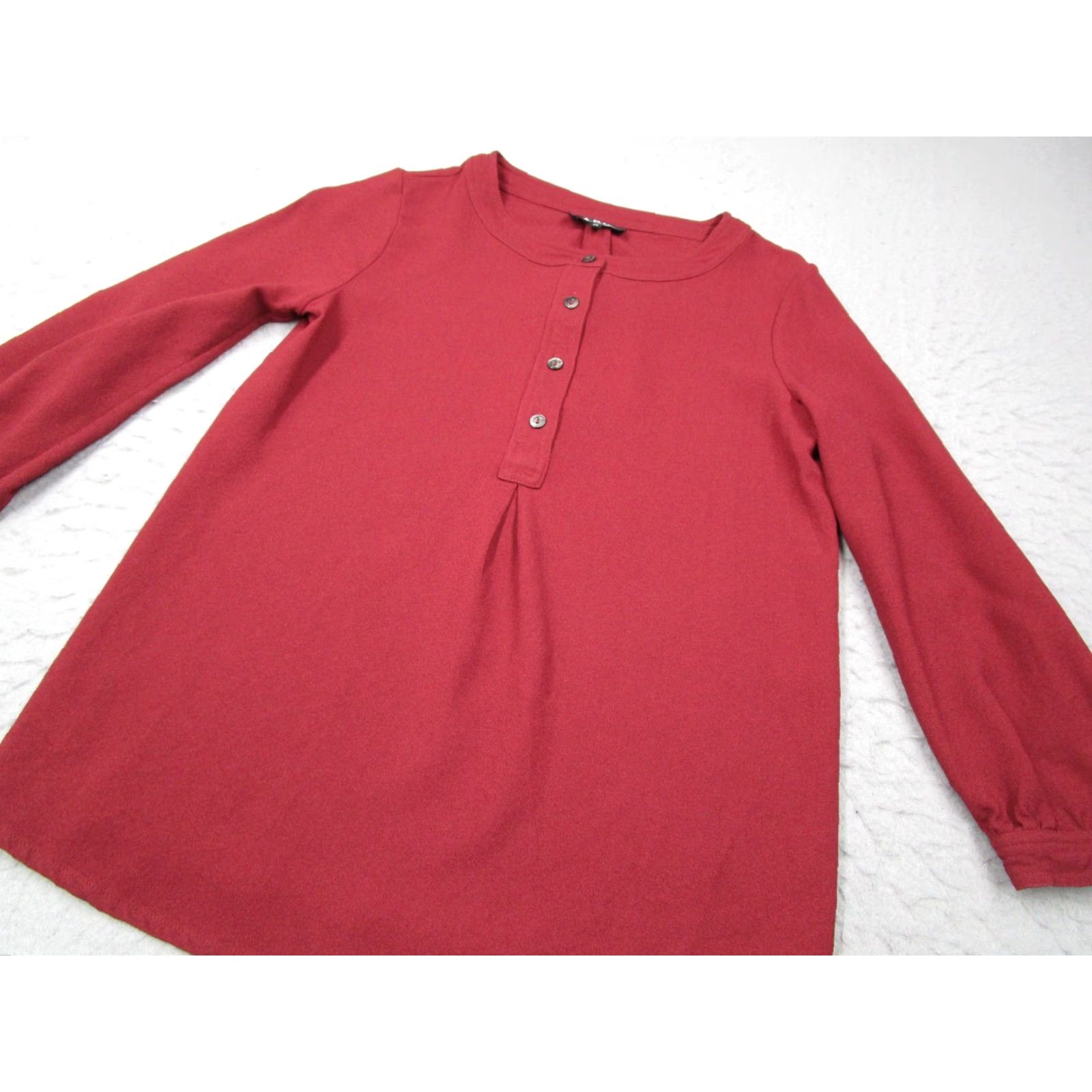 A.P.C. A.P.C. Shirt Women 26 Red Blouse 1/2 Button Up 3/4 Sleeve Made in Portugal Size XS / US 0-2 / IT 36-38 - 2 Thumbnail