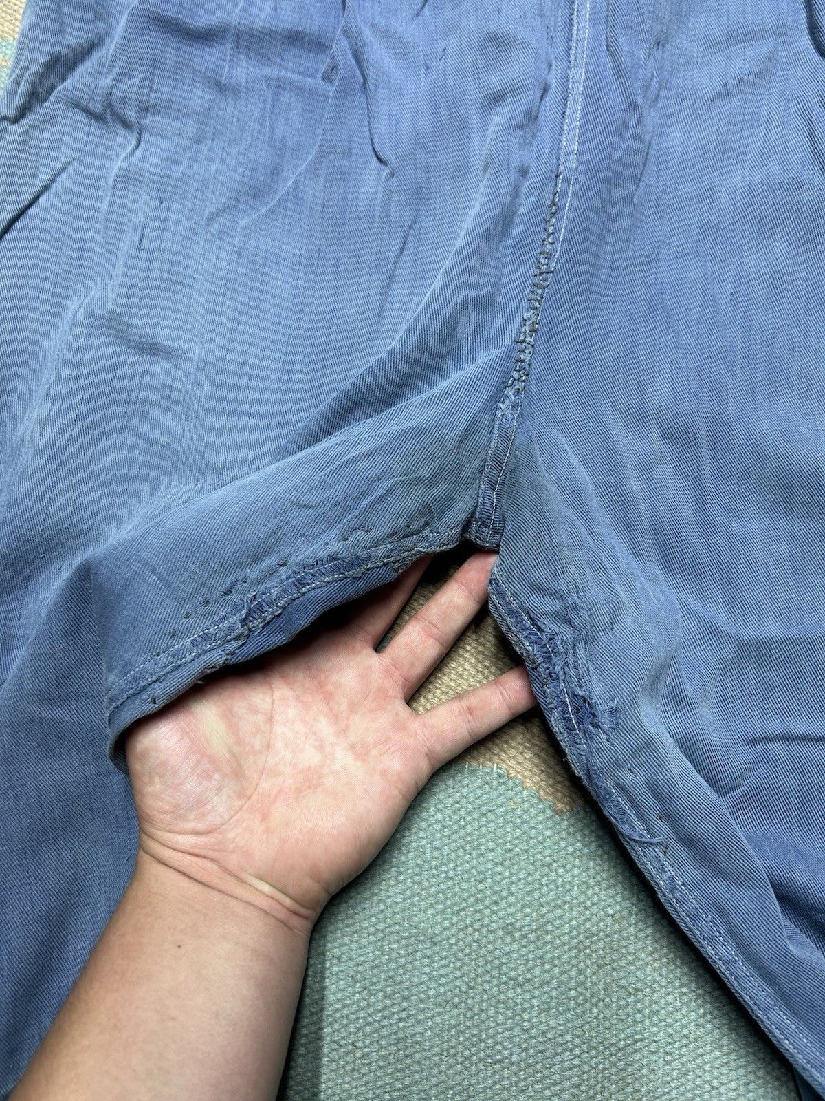 Vintage 1950s side zip pants pedal push farm worn repaired gabardine Size 31" - 7 Thumbnail
