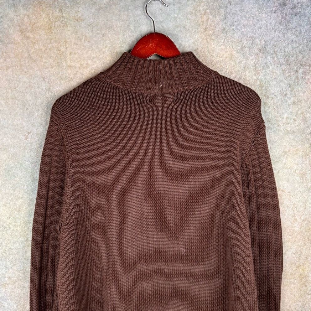 Polo Ralph Lauren × Vintage VTG 90s Polo Jeans Co Knit Q Zip Sweater Sz L Brown Size US L / EU 52-54 / 3 - 9 Thumbnail