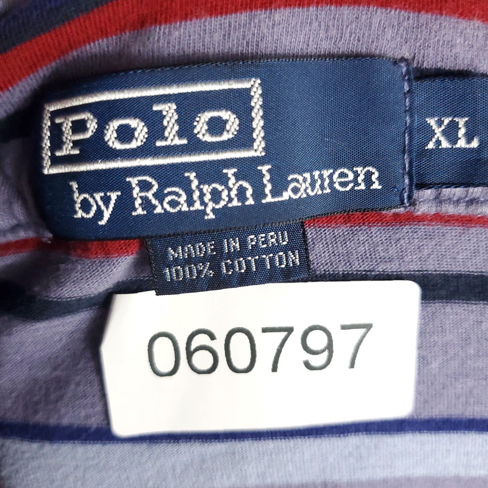 Ralph Lauren Ralph Lauren Polo Shirt Mens XL Purple Striped Johnny Collar Polo Shirt Short Sleeve Cotton Size US XL / EU 56 / 4 - 7 Thumbnail