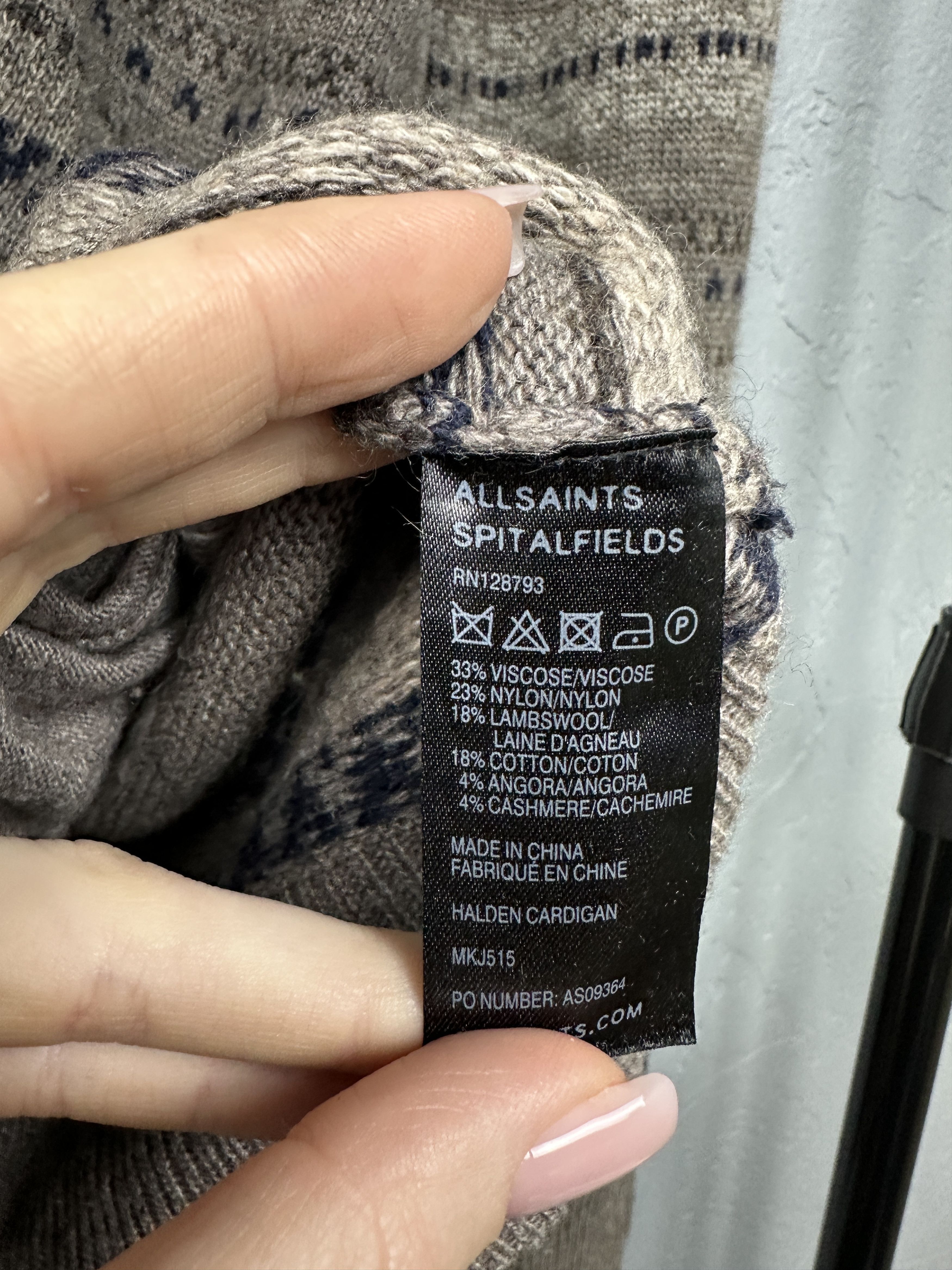 Allsaints Allsaints Halden Mens Wool - Nylon Knit Cardigan Size US S / EU 44-46 / 1 - 4 Thumbnail