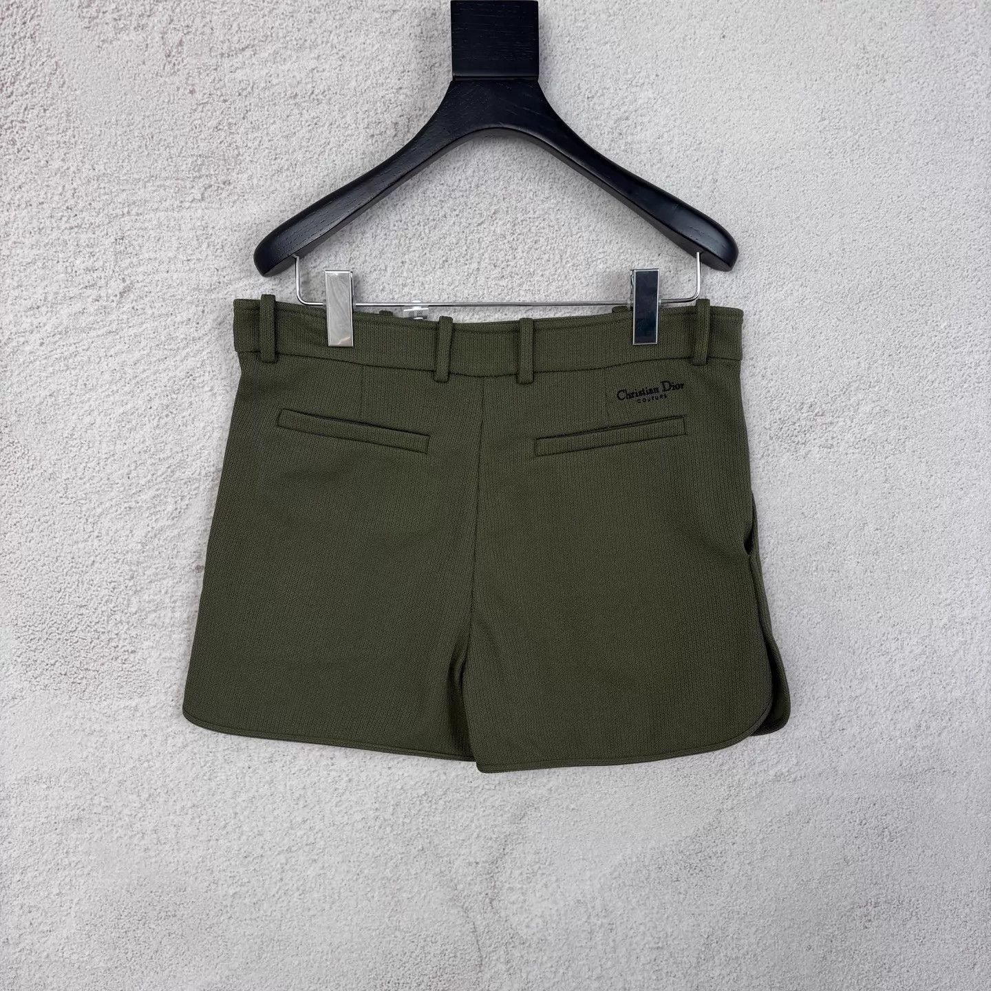 Dior DIOR Military Green Knit Embroidered Logo Women's Short L Size 28" / US 6 / IT 42 - 2 Thumbnail