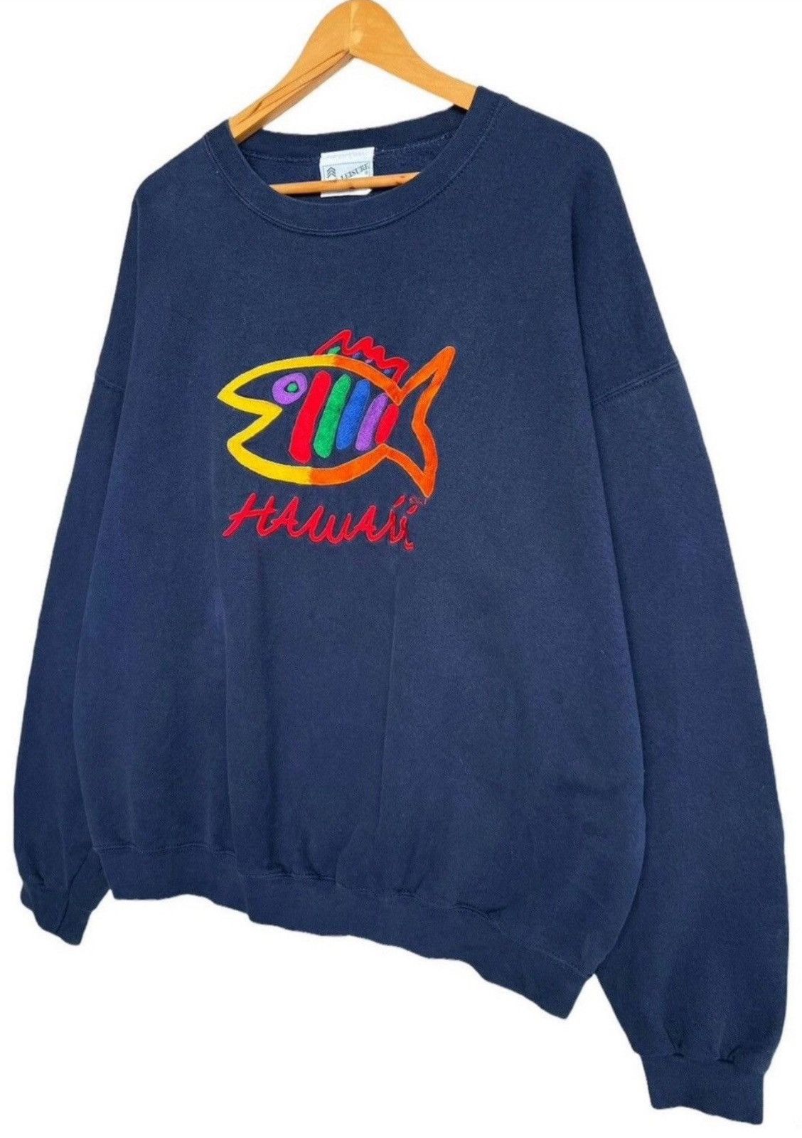 Vintage Vintage 90s Fish Hawaii Longboard Oversized Sweatshirt XXL Size US XXL / EU 58 / 5 - 2 Thumbnail