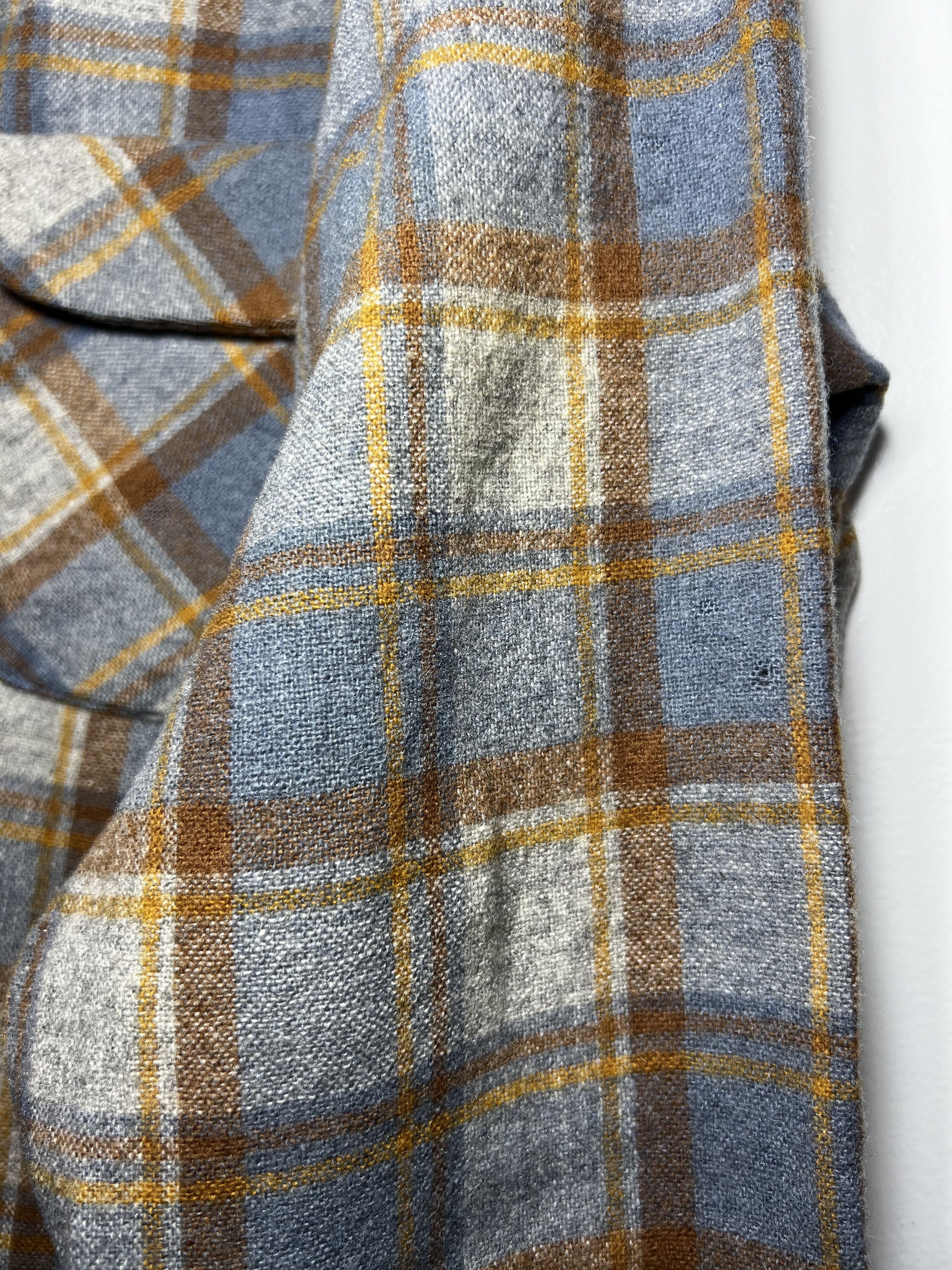 Flannel Vintage 1960's-1970's Pendleton Wool Grey/ Rust Plaid Shirt Size US M / EU 48-50 / 2 - 6 Thumbnail