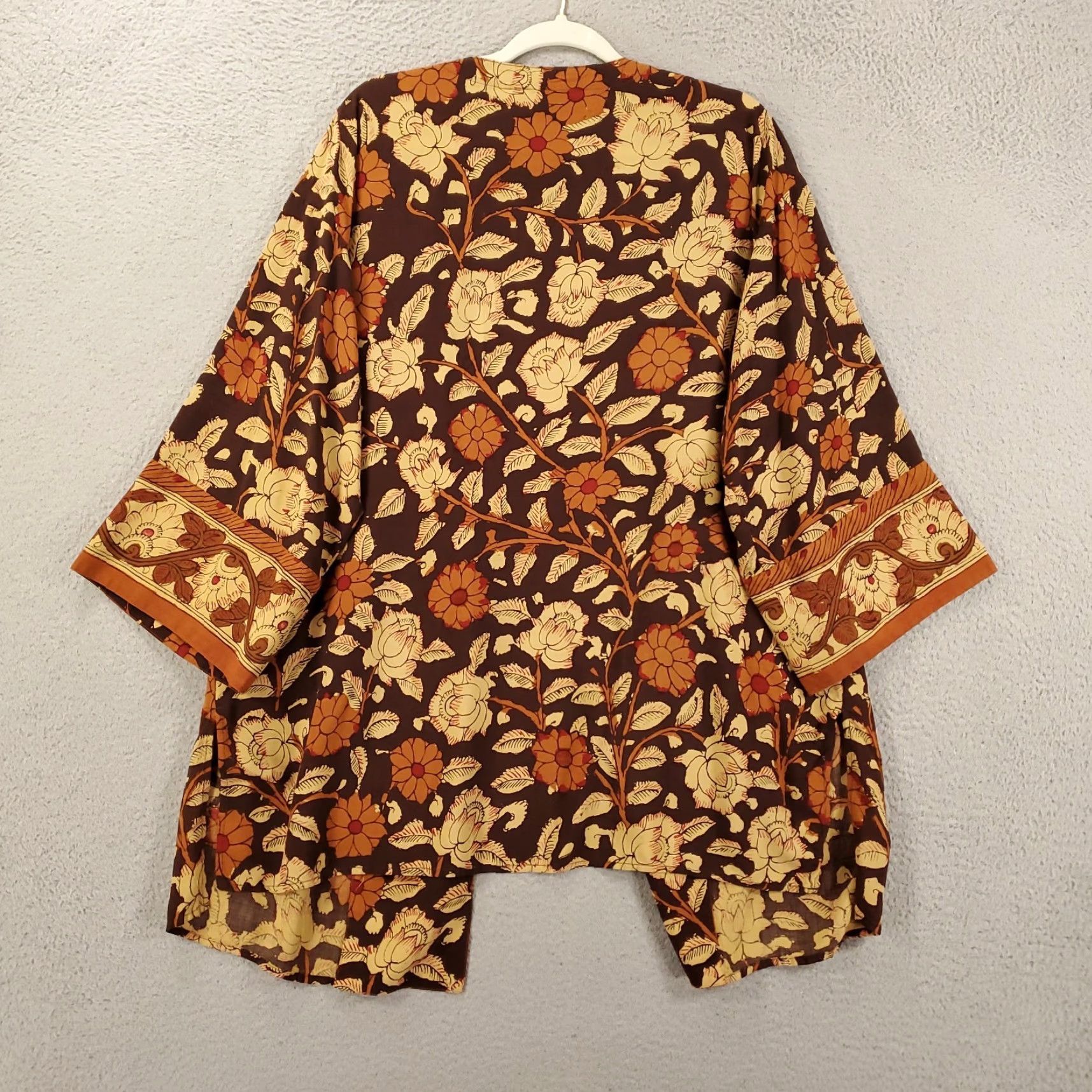 Soft Surroundings Soft Surroundings Cardigan Adult 1X Brown Floral Open Front Lightweight Flowy Bohemian Womens Size XL / US 12-14 / IT 48-50 - 7 Thumbnail