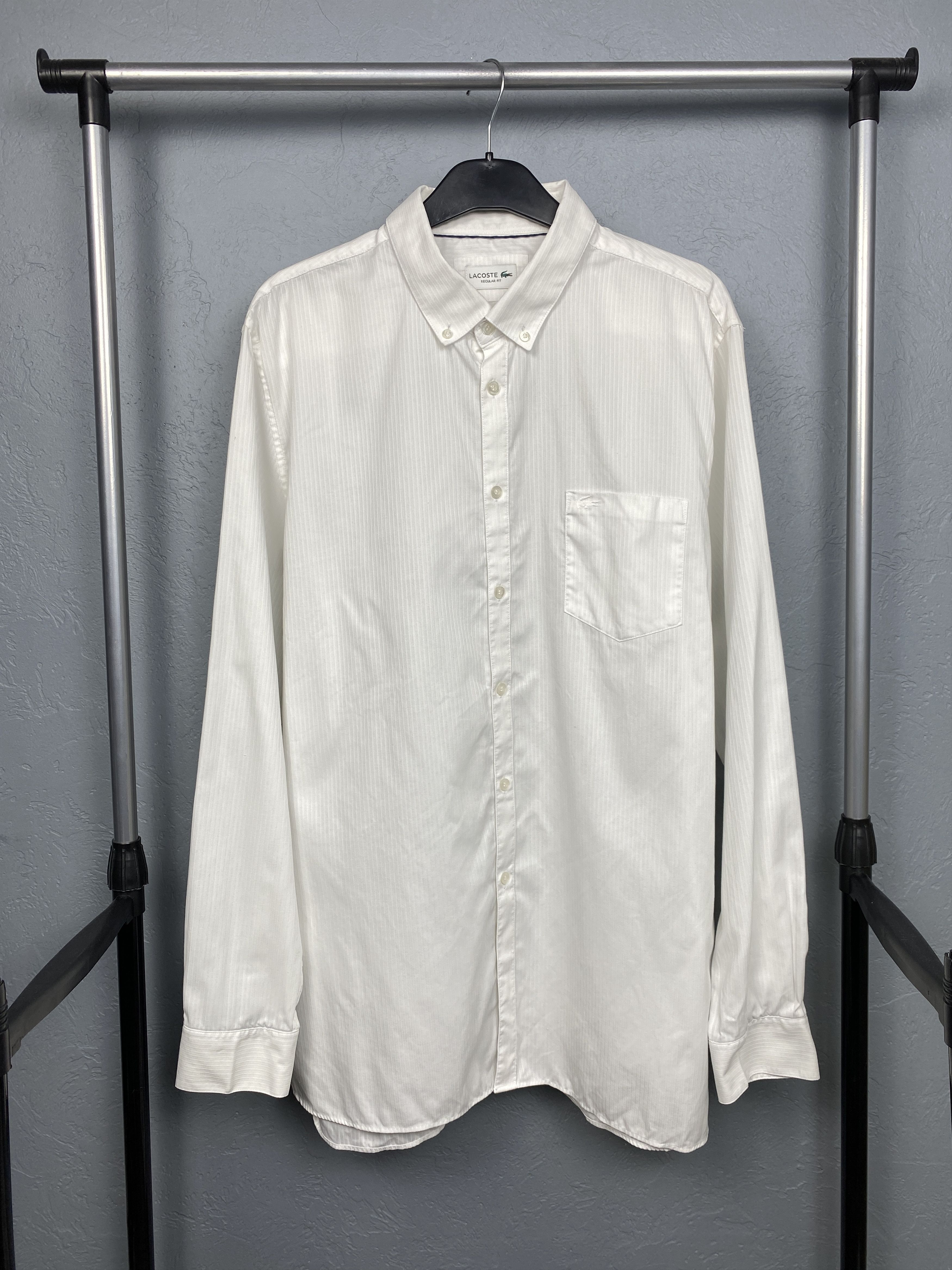Lacoste Lacoste Vintage Mens White Long Sleeve Shirt Size US XL / EU 56 / 4 - 1 Thumbnail