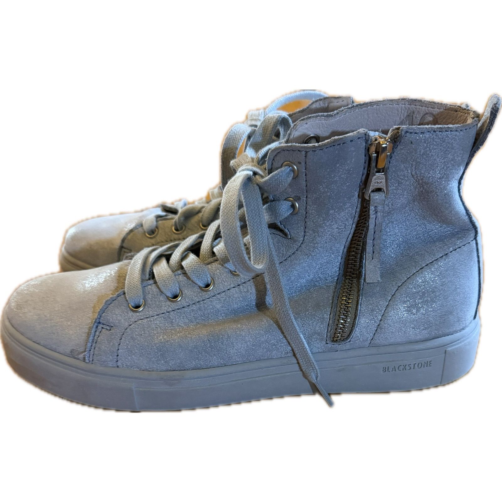 Blackstone Blackstone Women's High-Top Sneakers Blue Side $195 MSRP 9.5 Size US 9.5 / IT 39.5 - 5 Thumbnail