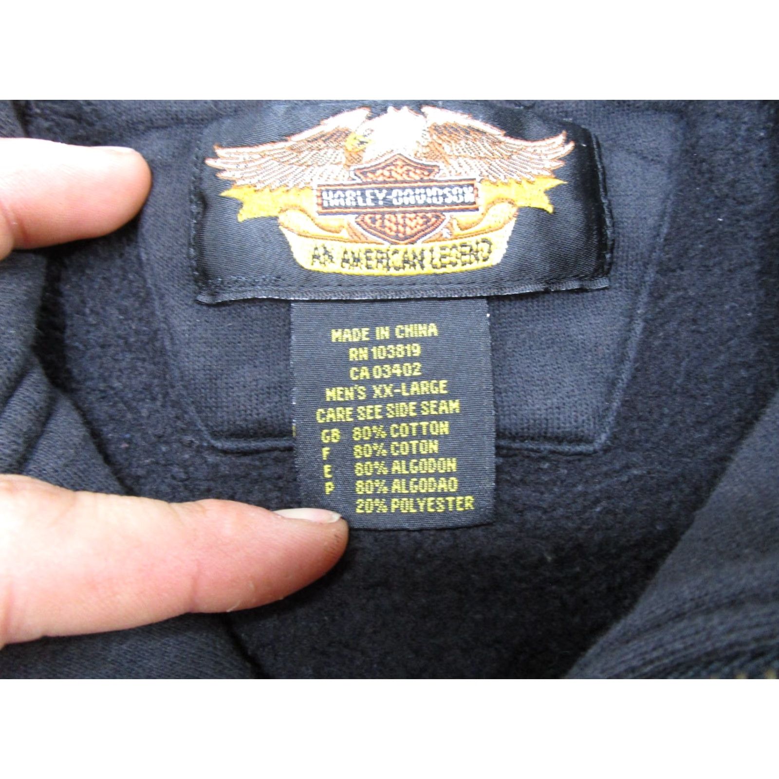 Harley Davidson VINTAGE Harley-Davidson Black Full Zip Hoodie Sweatshirt 2XL Hoodie Men Regular Size 2XL Biker 2000s Winter, Fall, Spring Size US XXL / EU 58 / 5 - 2 Thumbnail