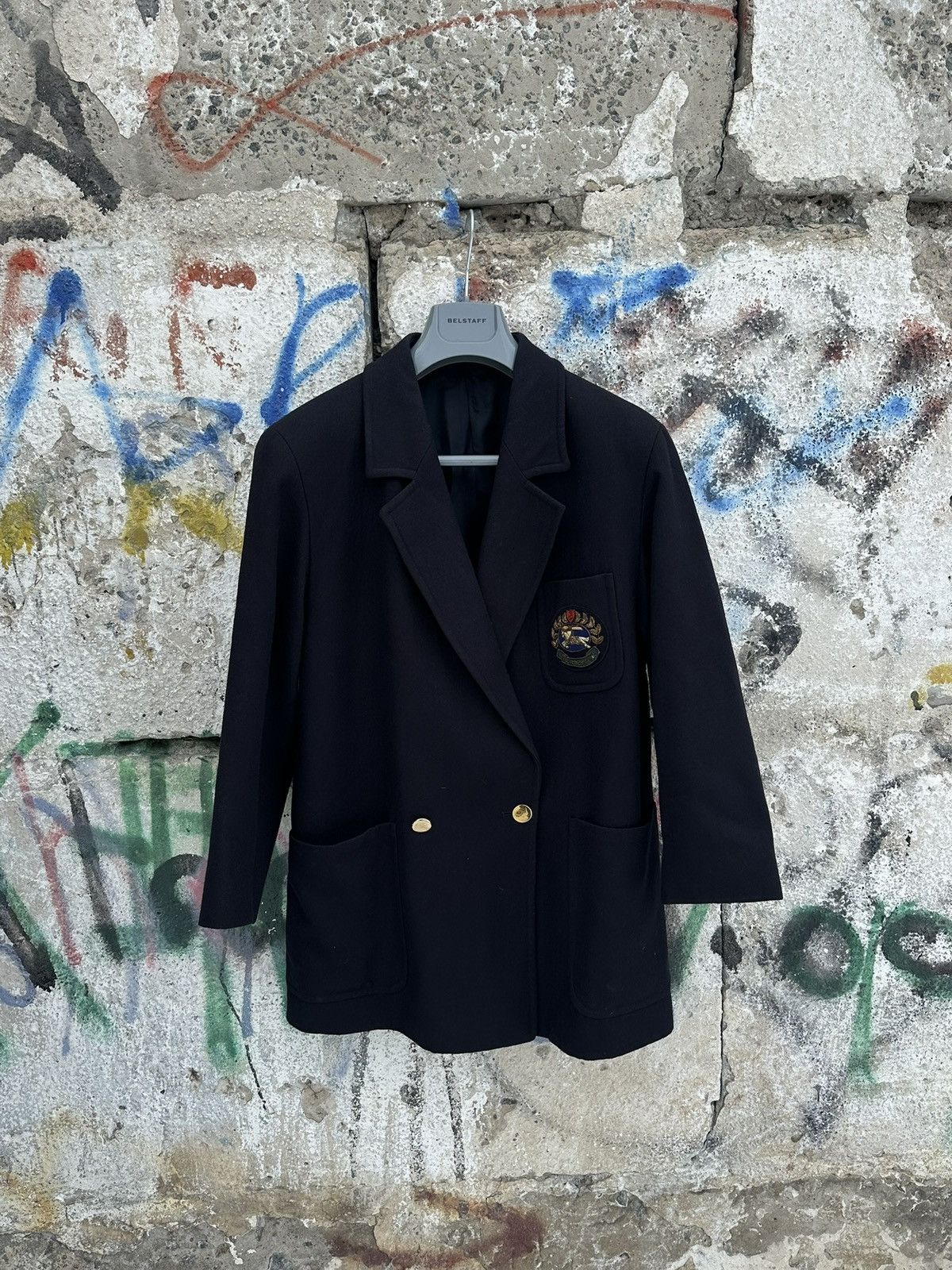 Burberry Burberrys Tailored Double Breasted Logo Wool Coat Blazer Size L / US 10 / IT 46 - 1 Thumbnail