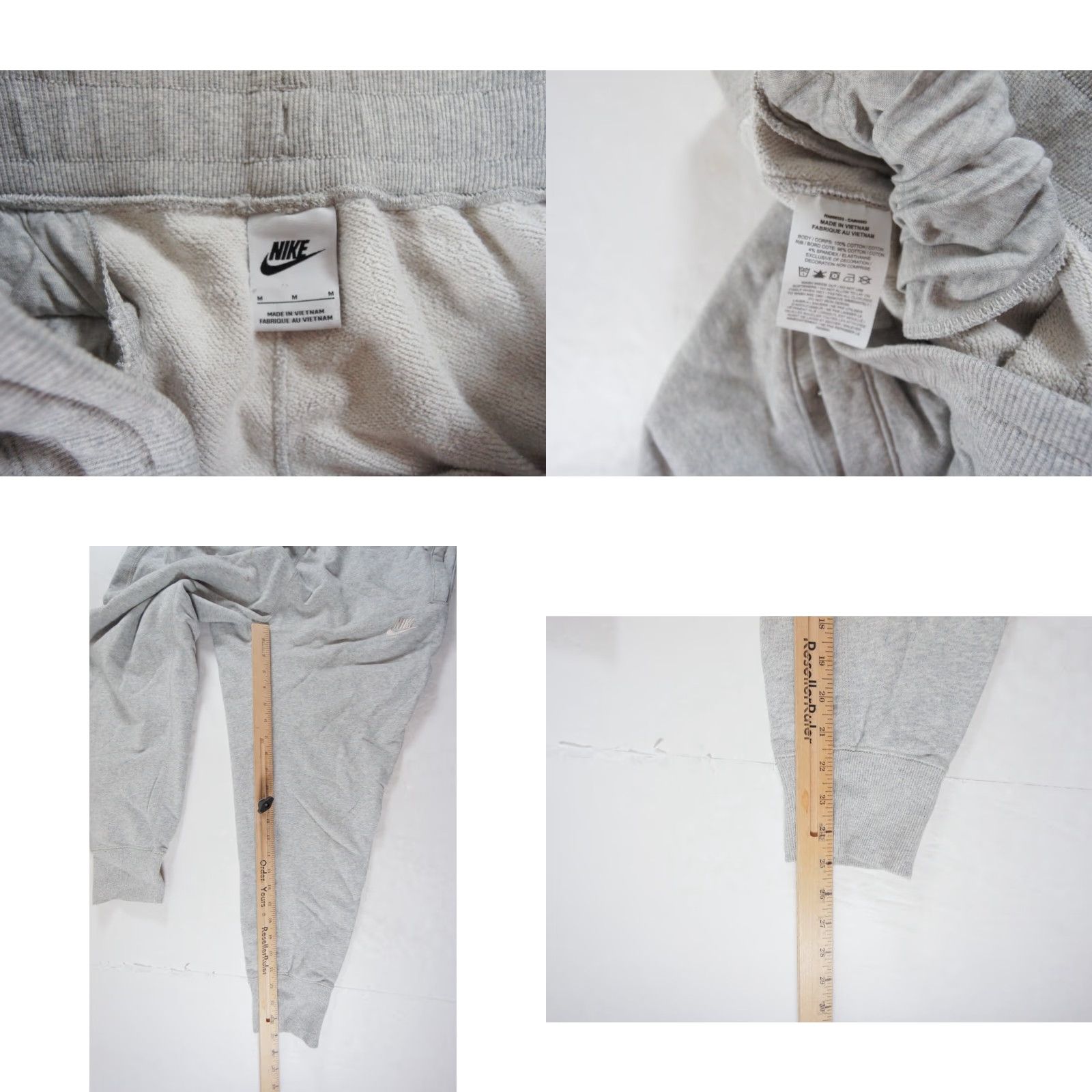 Nike Nike Sweatpants Men Medium Gray Classic Fleece Pants Tapered Leg Swoosh - Pockets, Cotton Blend, Regular Rise, Inseam 25" - Casual Athletic Wear Size US 31 - 8 Thumbnail