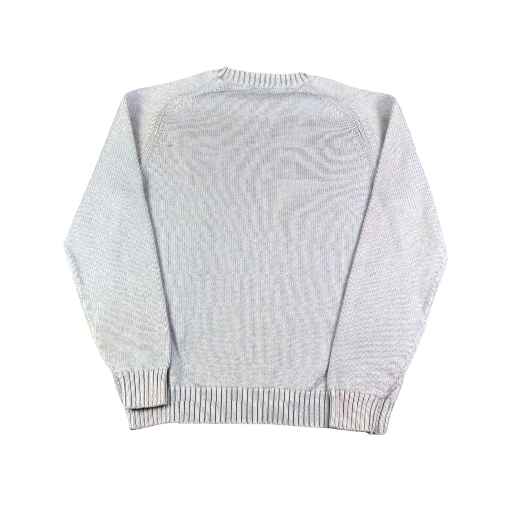 Lands' End Lands End Sweater Unisex Adults Knit Wool Round Neck Long Sleeve Raglan Knit Style Vintage 90s Casual Workwear L Tall Blue Solid Logo Size L / US 10 / IT 46 - 2 Thumbnail