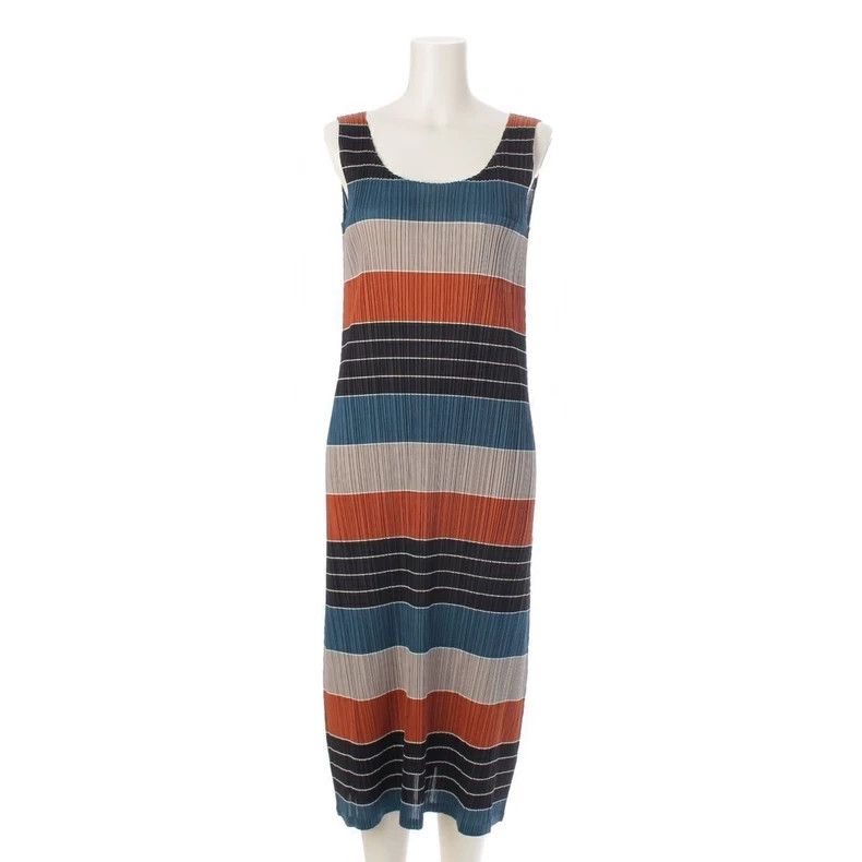 Issey Miyake Issey Miyake size:4 Brownish-yellow striped dress Size XS / US 0-2 / IT 36-38 - 1 Thumbnail