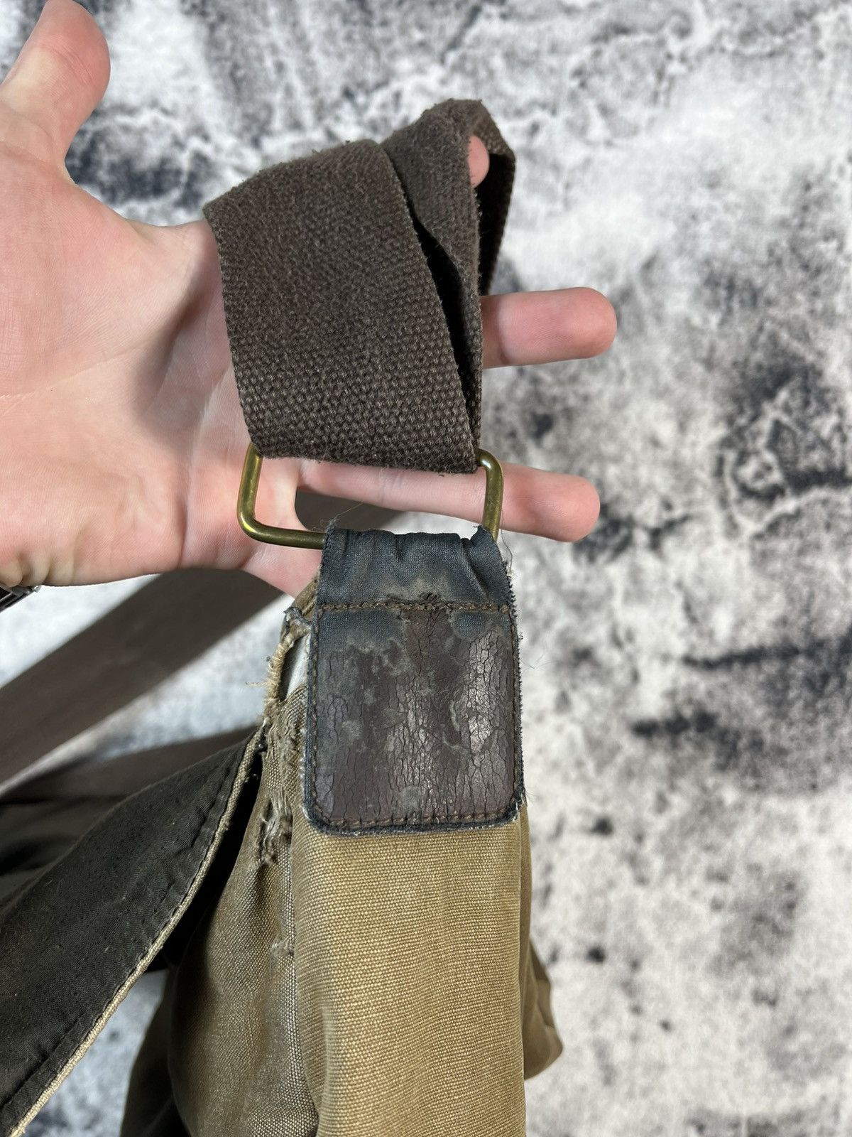 Other Vintage Canvas Messenger Bag Distressed Brown Large Size ONE SIZE - 9 Thumbnail