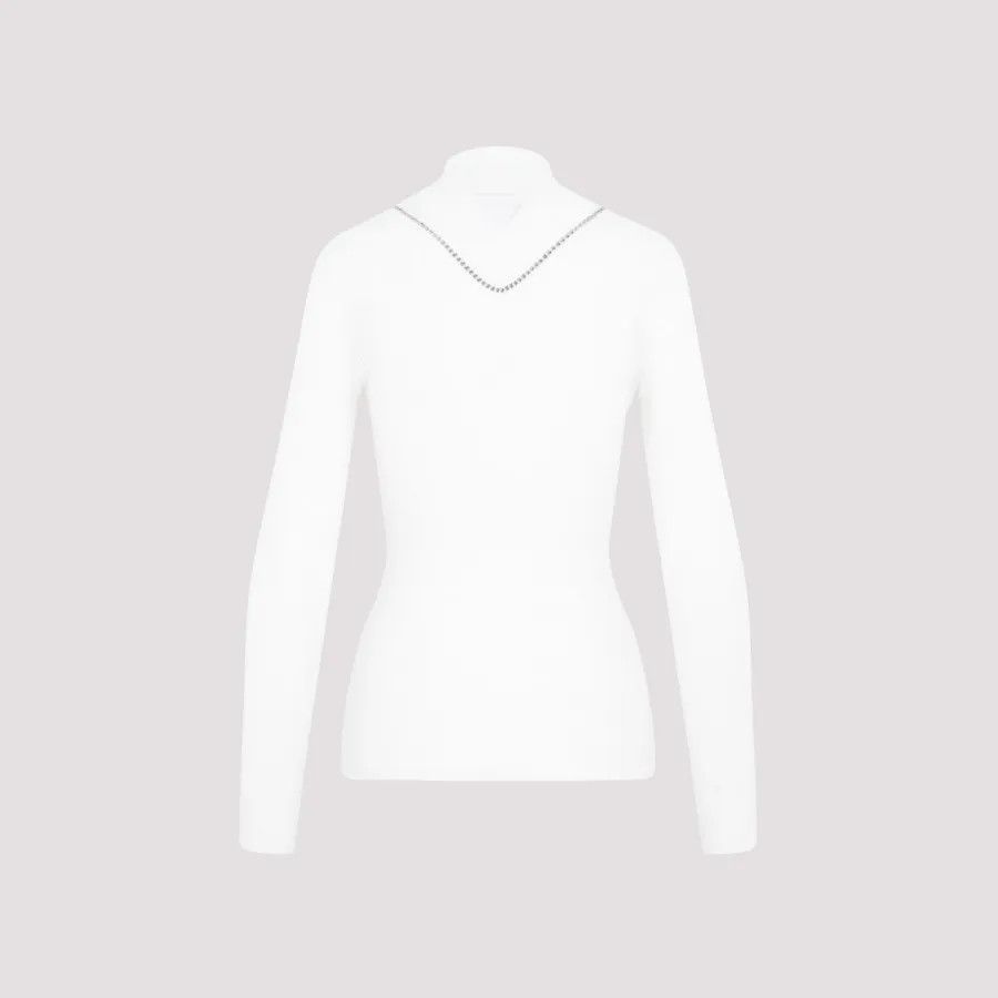 Bottega Veneta o1loc1c0824 707800 Jumper in White Size L / US 10 / IT 46 - 2 Thumbnail