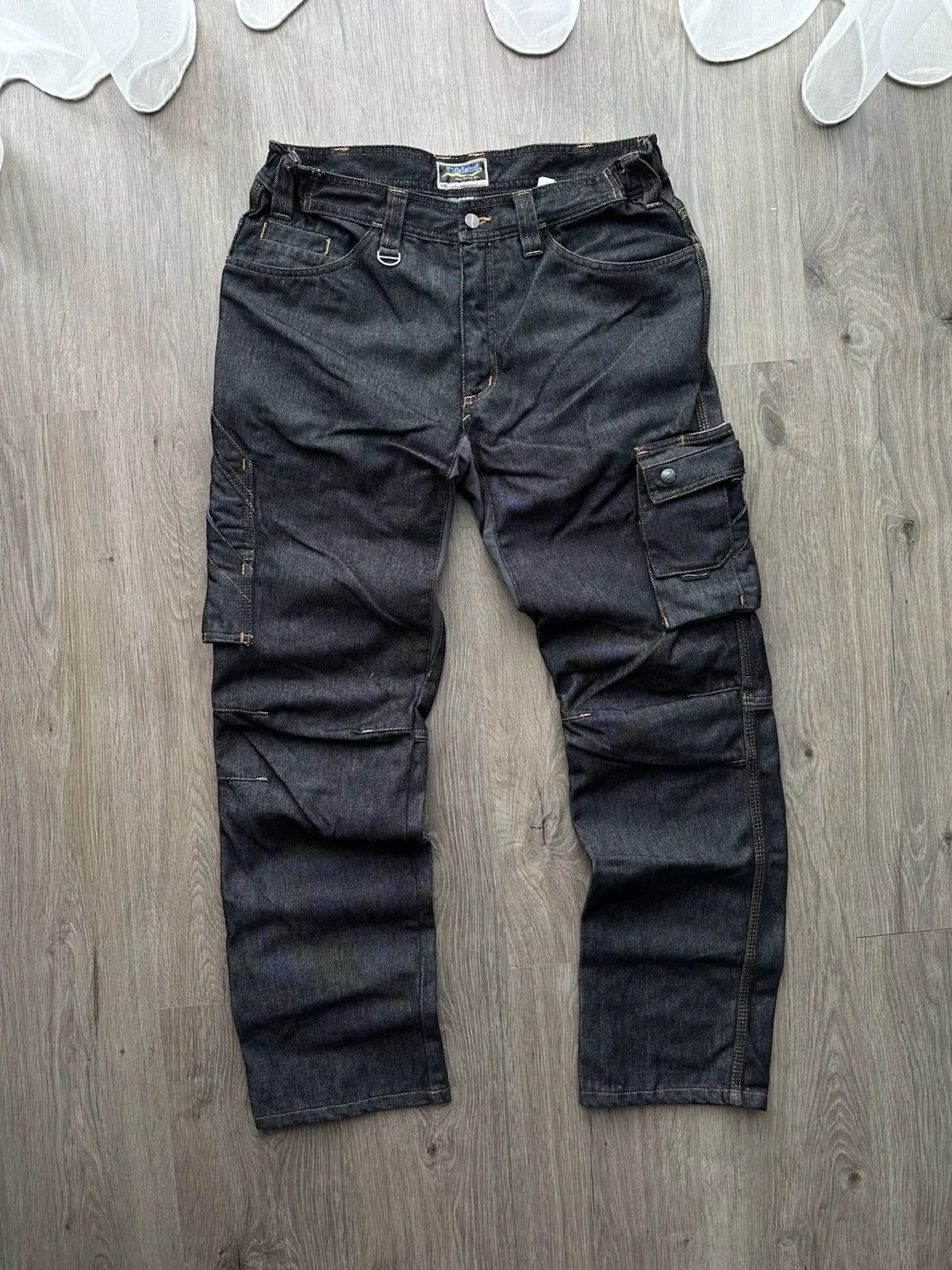 Vintage Japanese Wirland Workwear Cargo Black Pants