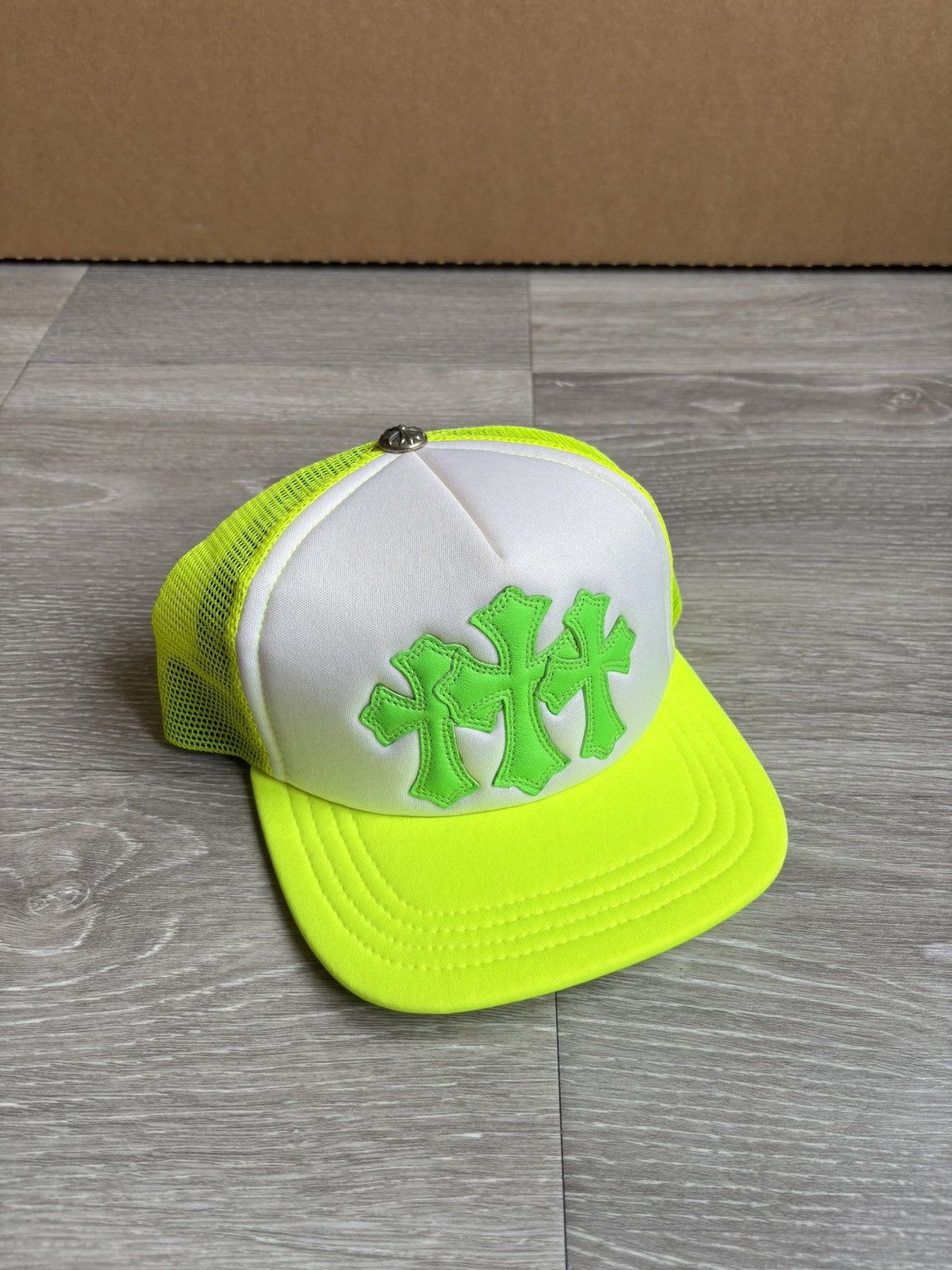 Chrome Hearts Chrome Hearts Neon Green Triple Cross Cemetery Hat Size ONE SIZE - 2 Thumbnail