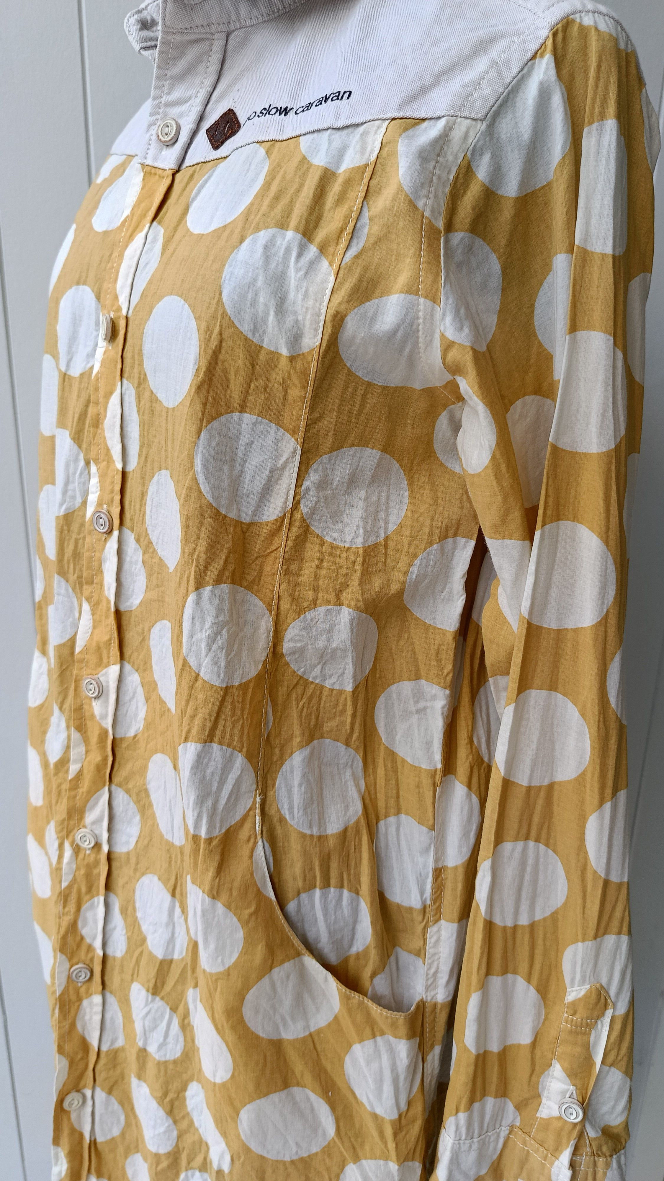 go slow caravan Go Slow Caravan 1 comfortable yellow circles dress shirt Size S / US 4 / IT 40 - 8 Thumbnail