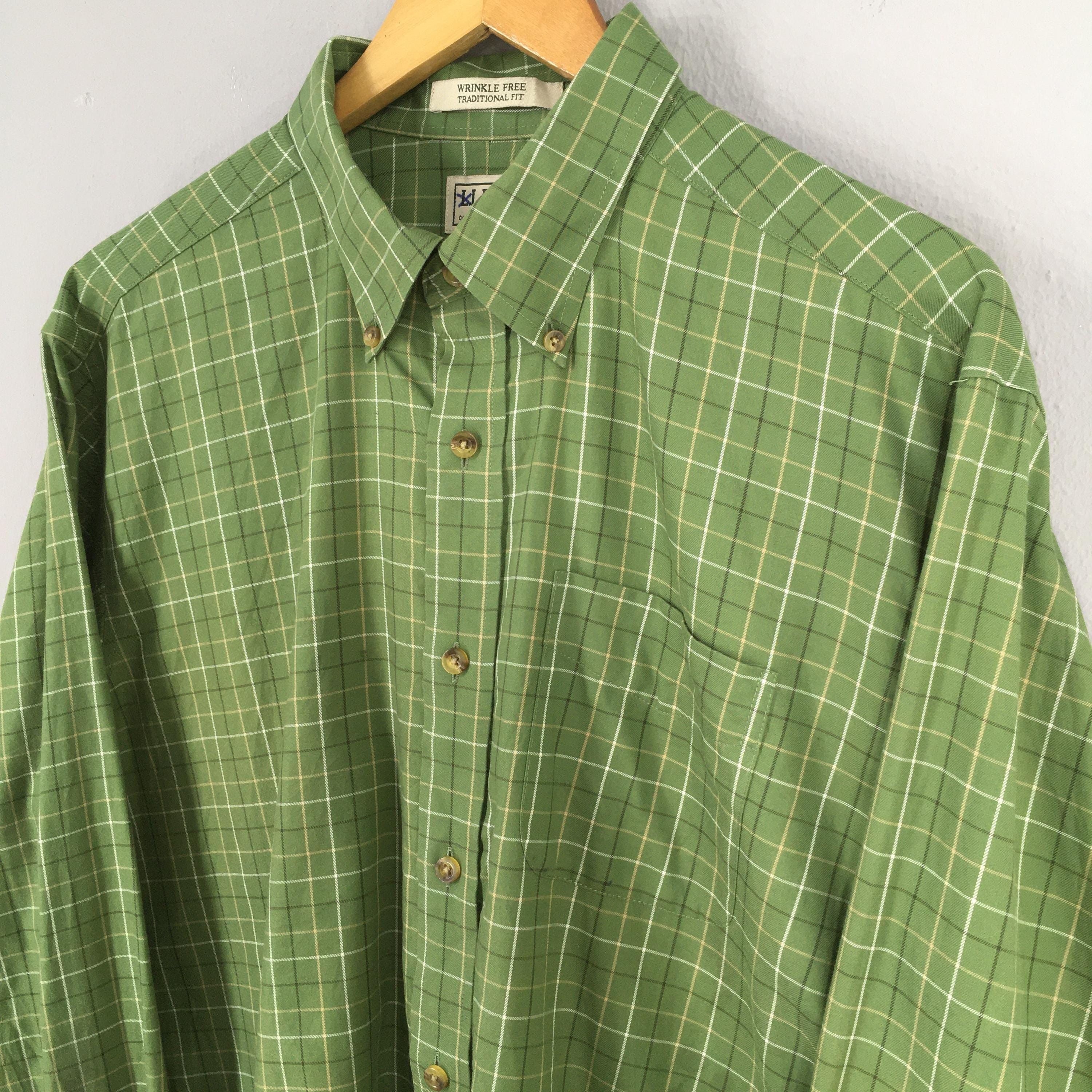 Flannel Vintage LL Bean Flannel Green Checkered Shirt Large Size US L / EU 52-54 / 3 - 3 Thumbnail