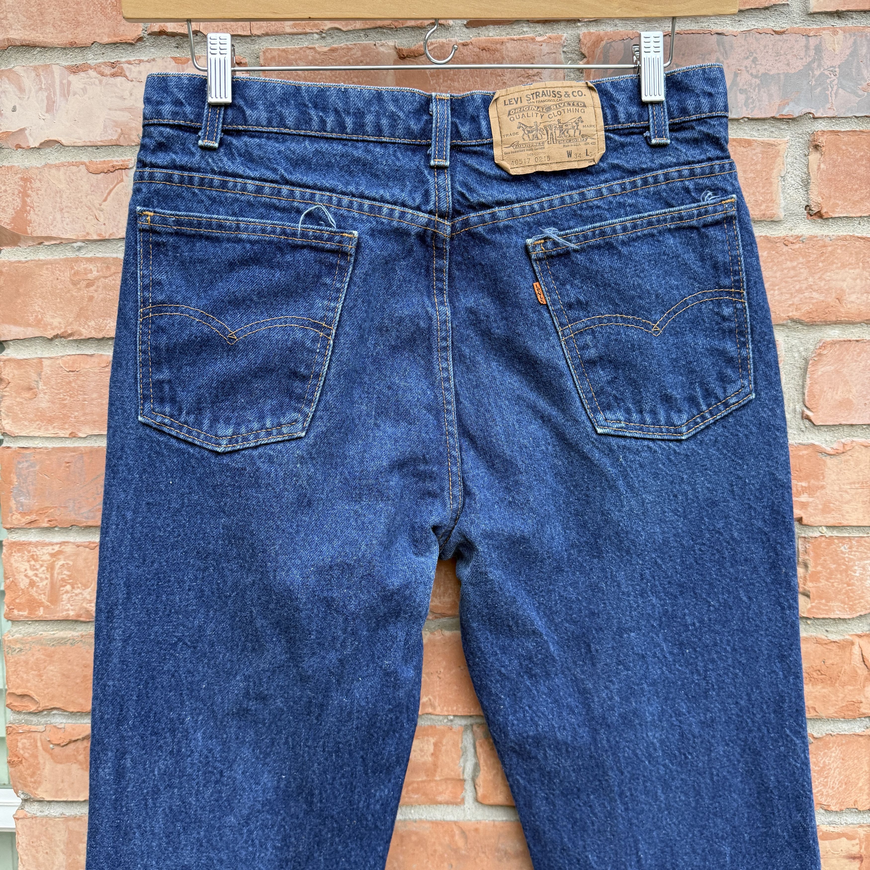 Levi's Vintage Levi 517 Bootcut Jeans Orange Tab Dark Size US 33 - 4 Thumbnail