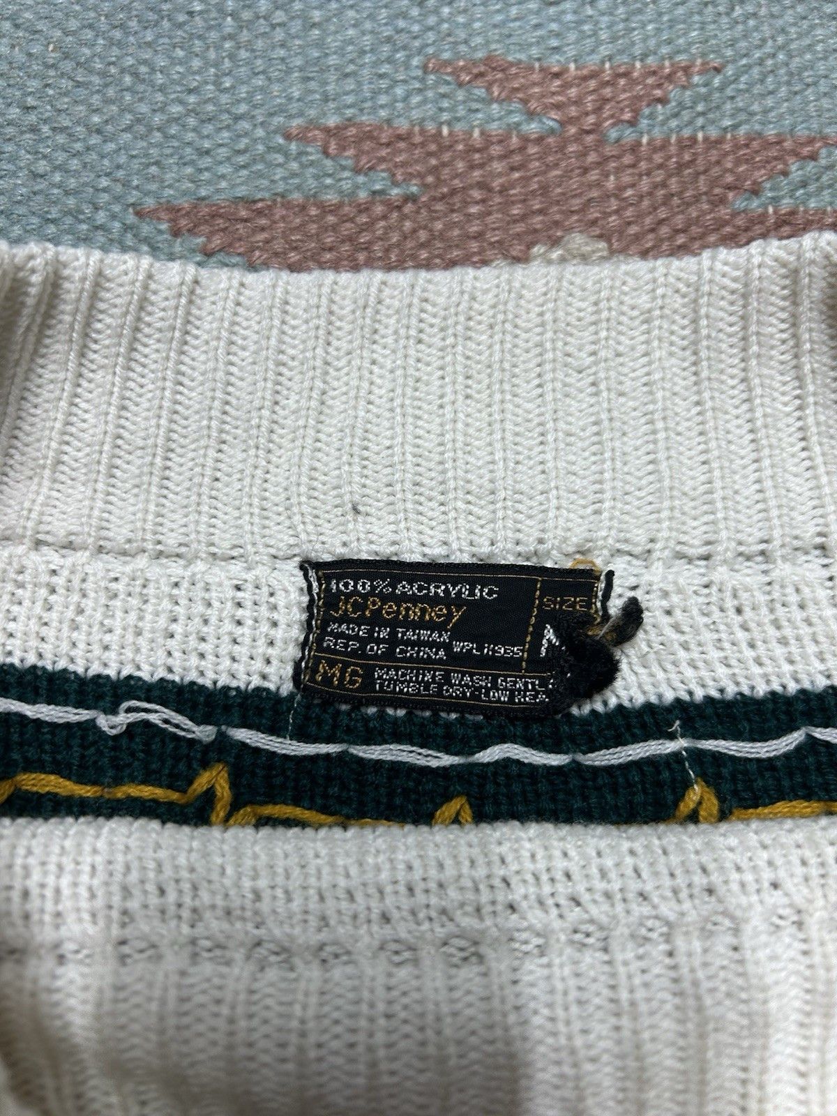 Vintage 70s acrylic knit sweater JCPenney Nordic Icelandic soft M Size US M / EU 48-50 / 2 - 5 Thumbnail