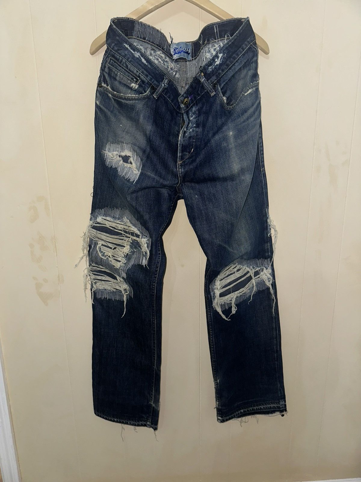 Ghetto Rodeo Ghetto Friends Vintage Volcom Custom Distressed Denim Size US 33 - 2 Thumbnail