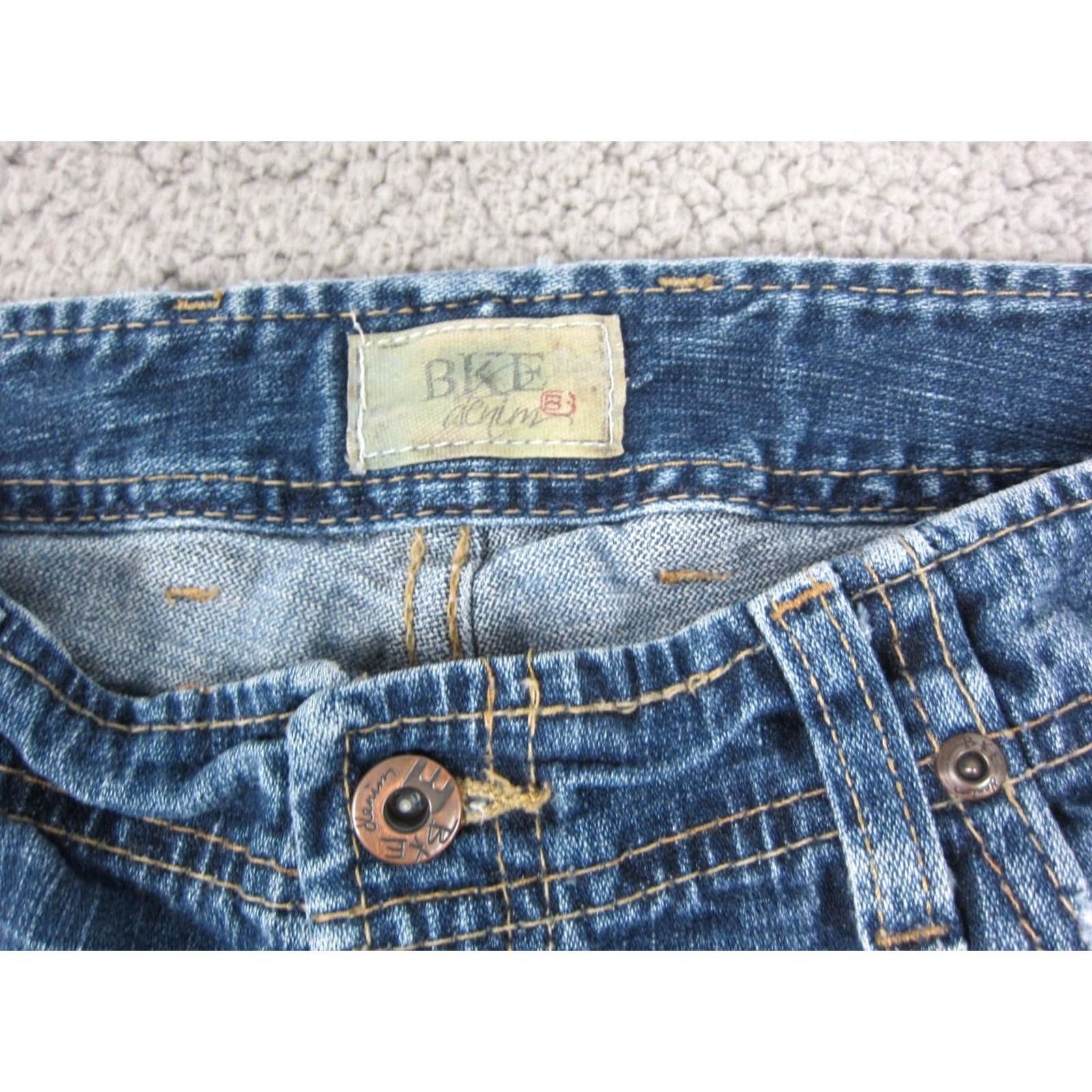 Vintage Buckle BKE Jeans Mens 30 x 33.5 Blue Denim Stretch Straight Leg Medium Wash 90s Retro Size US 30 / EU 46 - 3 Thumbnail