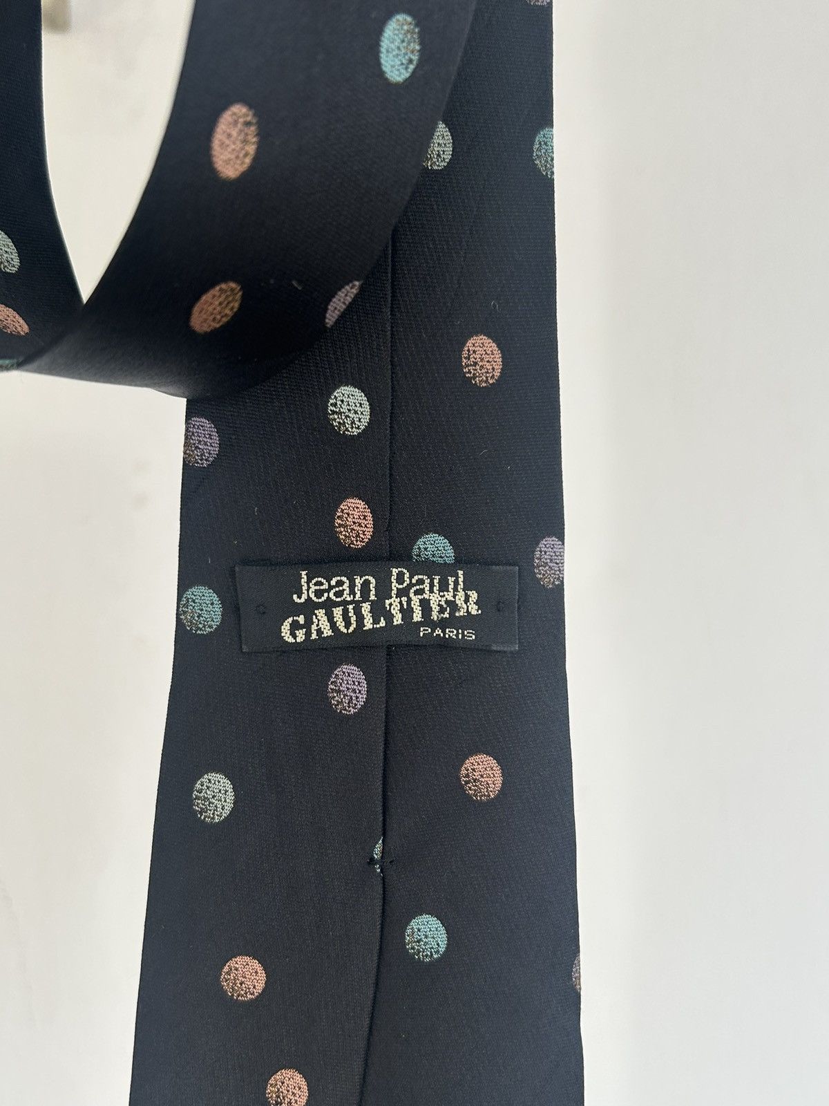 Jean Paul Gaultier JPG Paris Vintage Polkadot Tie Black Size ONE SIZE - 5 Thumbnail