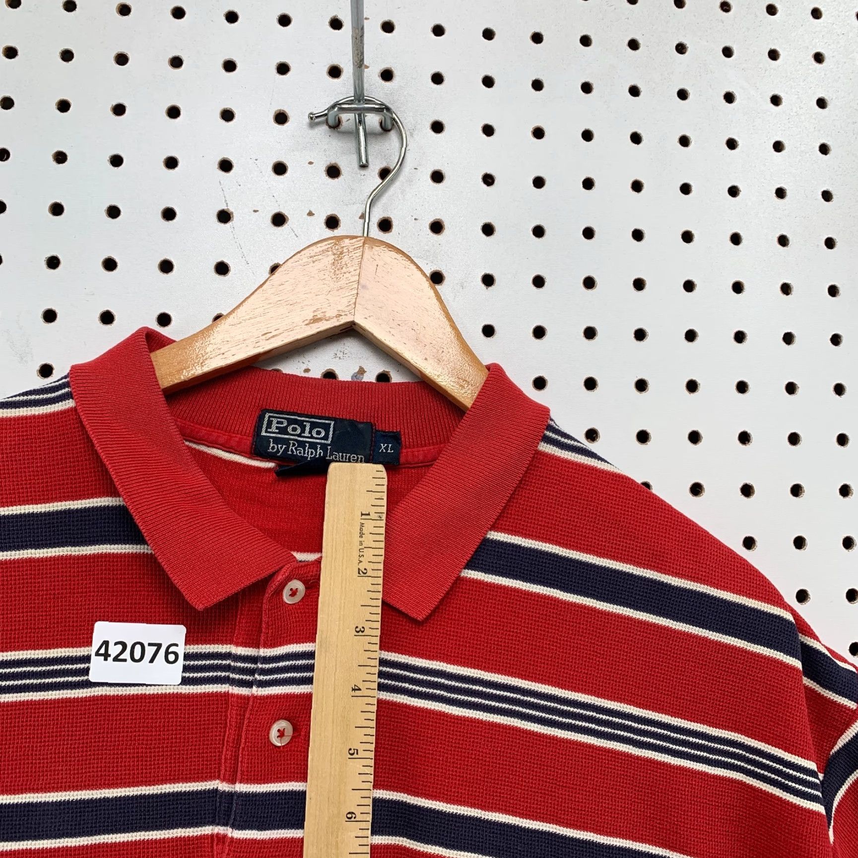 Polo Ralph Lauren VINTAGE Polo Ralph Lauren Polo Shirt Men XL Blue Red Striped Preppy Logo Golf Size US XL / EU 56 / 4 - 6 Thumbnail