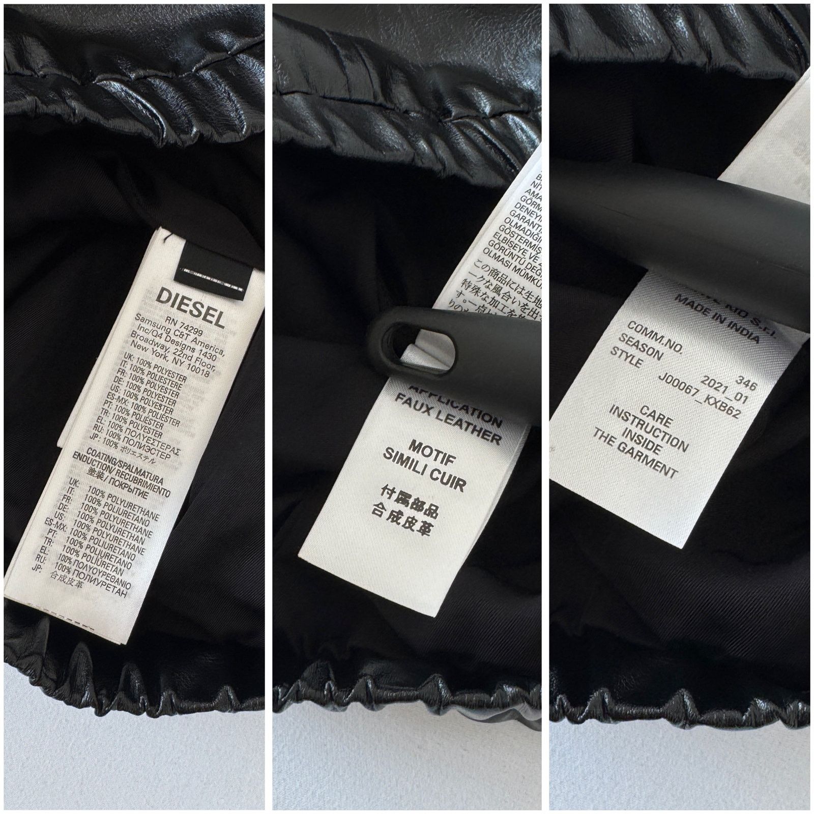 Diesel Diesel Faux Leather Hooded Jacket Size US M / EU 48-50 / 2 - 3 Thumbnail